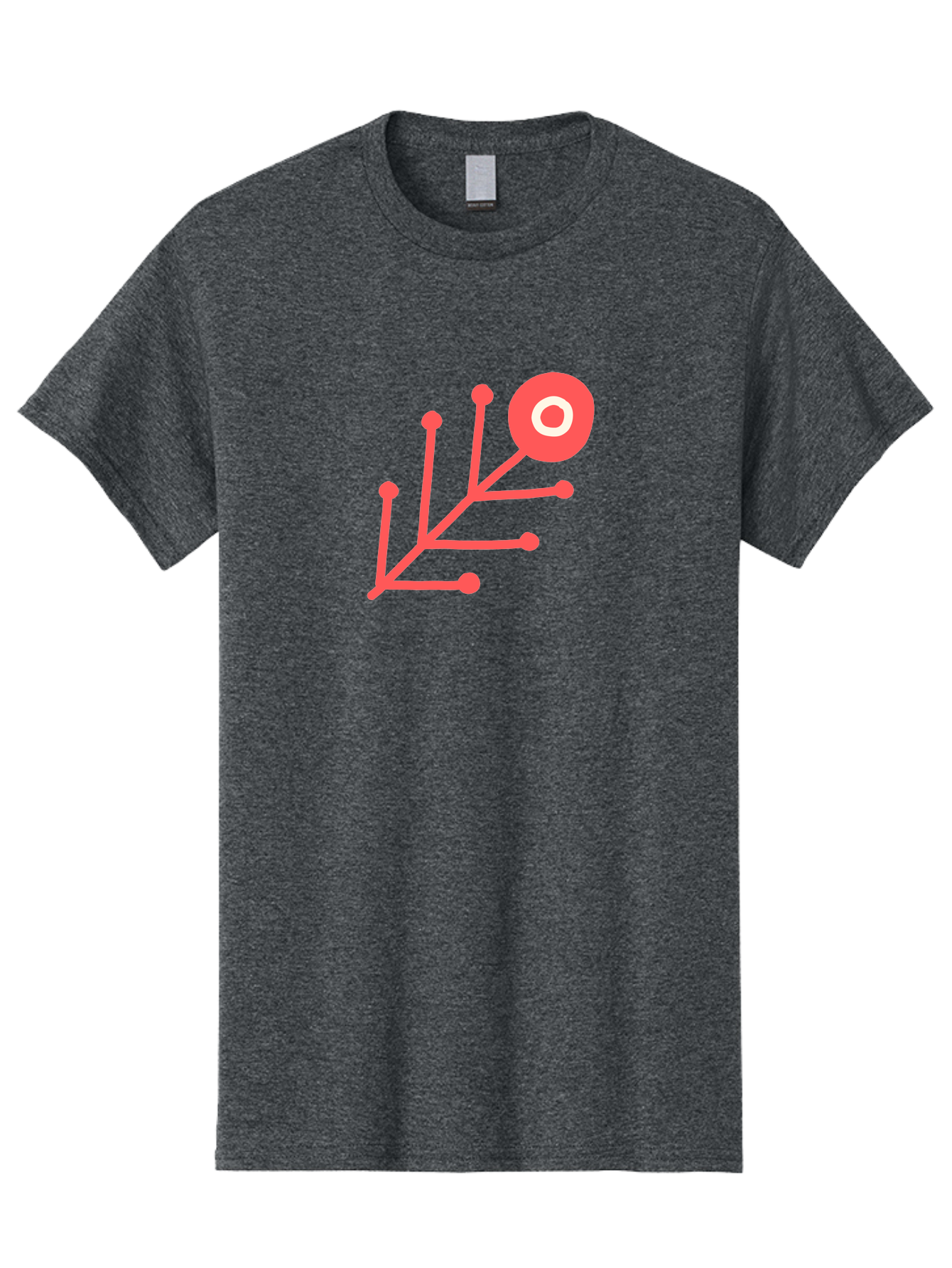 Target-Logo Men'S Graphic Tee, 100% Cotton, Comfortable Casual Summer Wear, Machine Washable, Red Lines, Branching Pattern, Geometric Shape, Modern Design, Abstract Art, Futuristic Style, Minimalist Graphic Aab802