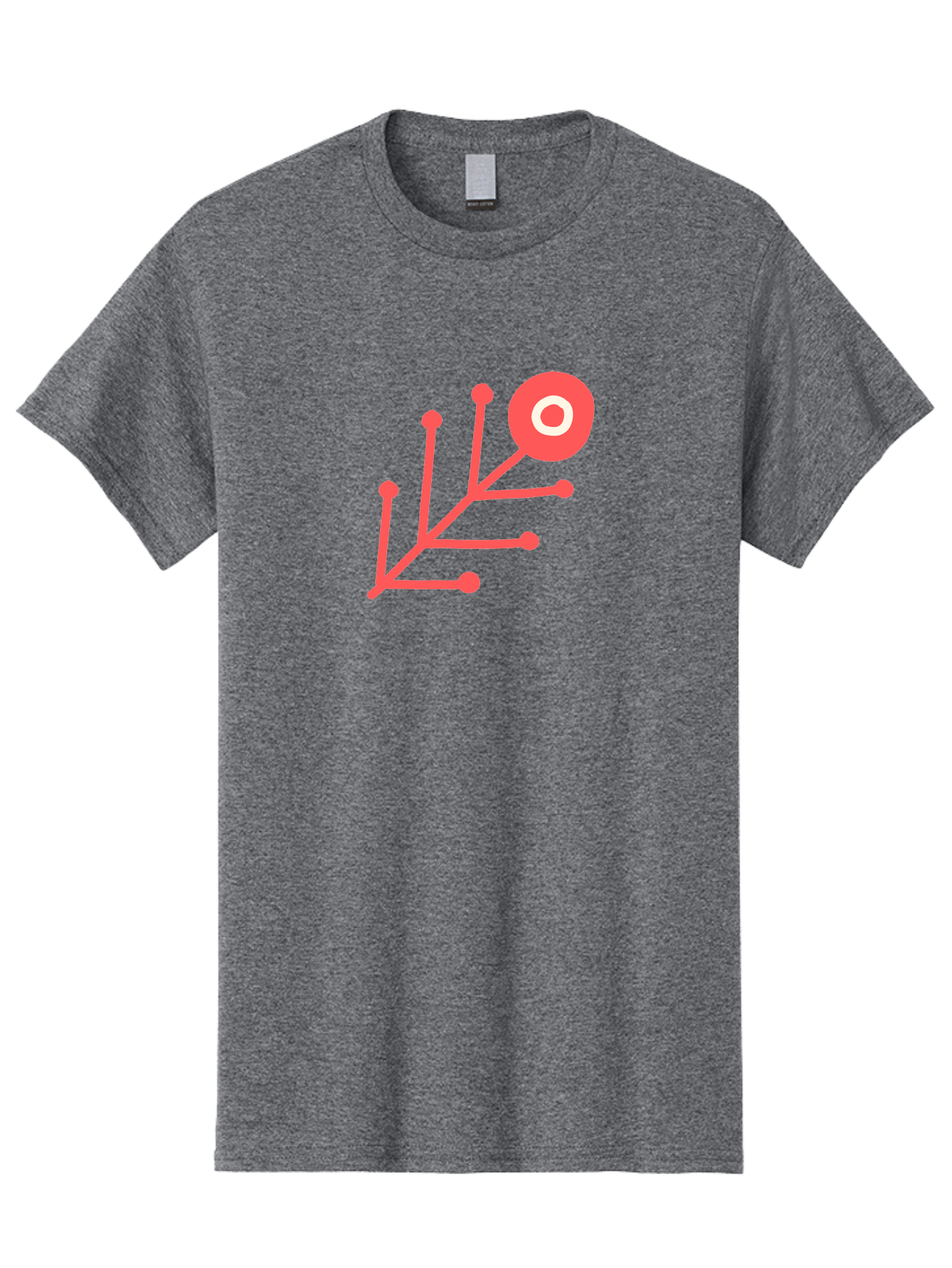 Target-Logo Men'S Graphic Tee, 100% Cotton, Comfortable Casual Summer Wear, Machine Washable, Red Lines, Branching Pattern, Geometric Shape, Modern Design, Abstract Art, Futuristic Style, Minimalist Graphic Aab802
