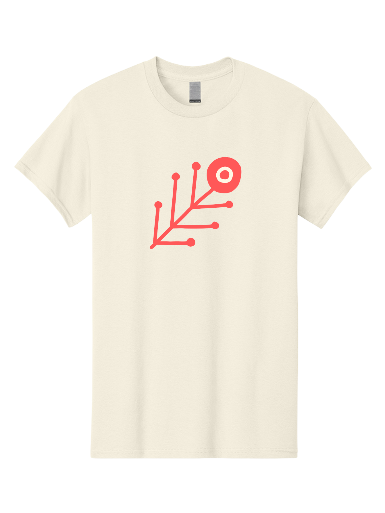 Target-Logo Men'S Graphic Tee, 100% Cotton, Comfortable Casual Summer Wear, Machine Washable, Red Lines, Branching Pattern, Geometric Shape, Modern Design, Abstract Art, Futuristic Style, Minimalist Graphic Aab802