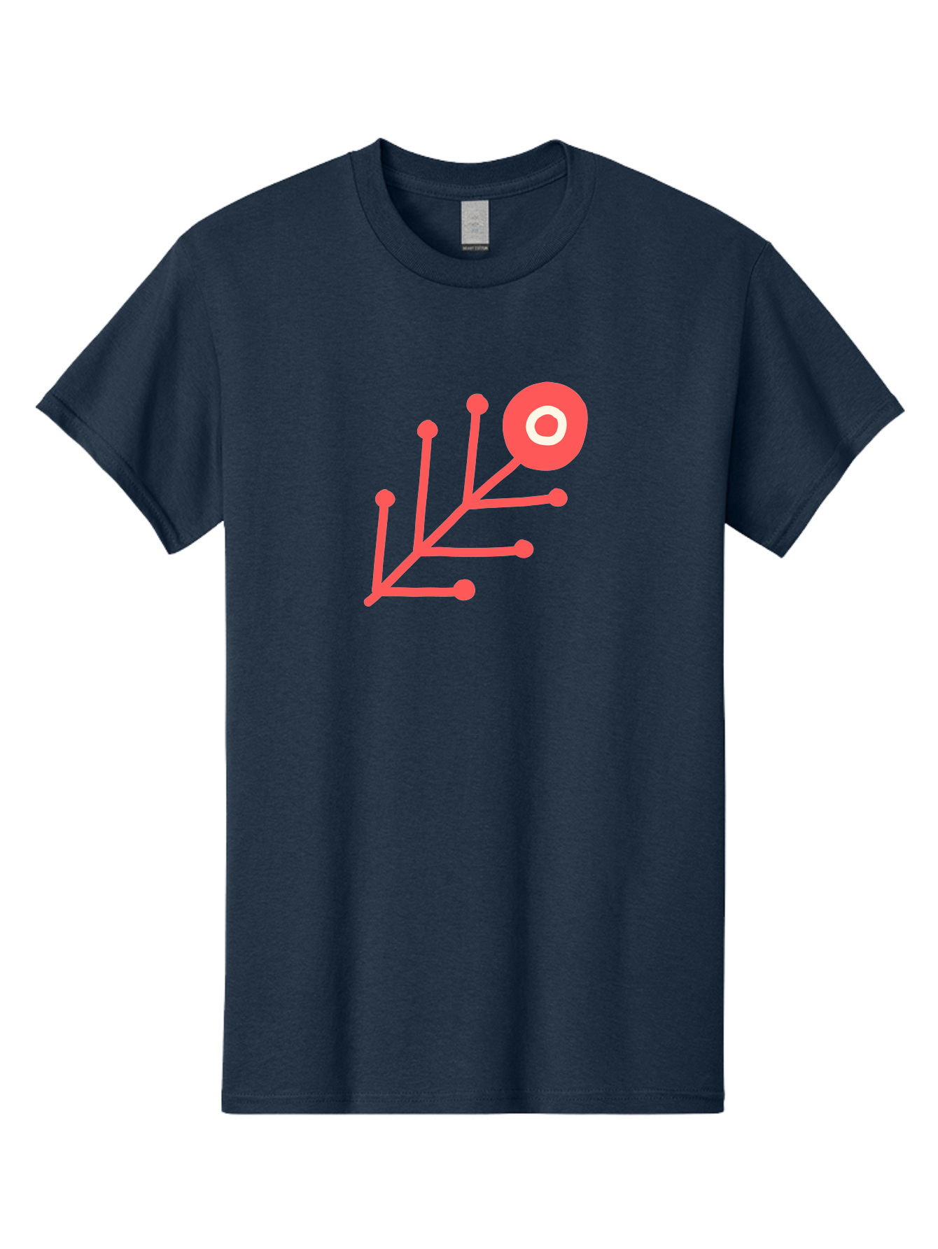 Target-Logo Men'S Graphic Tee, 100% Cotton, Comfortable Casual Summer Wear, Machine Washable, Red Lines, Branching Pattern, Geometric Shape, Modern Design, Abstract Art, Futuristic Style, Minimalist Graphic Aab802