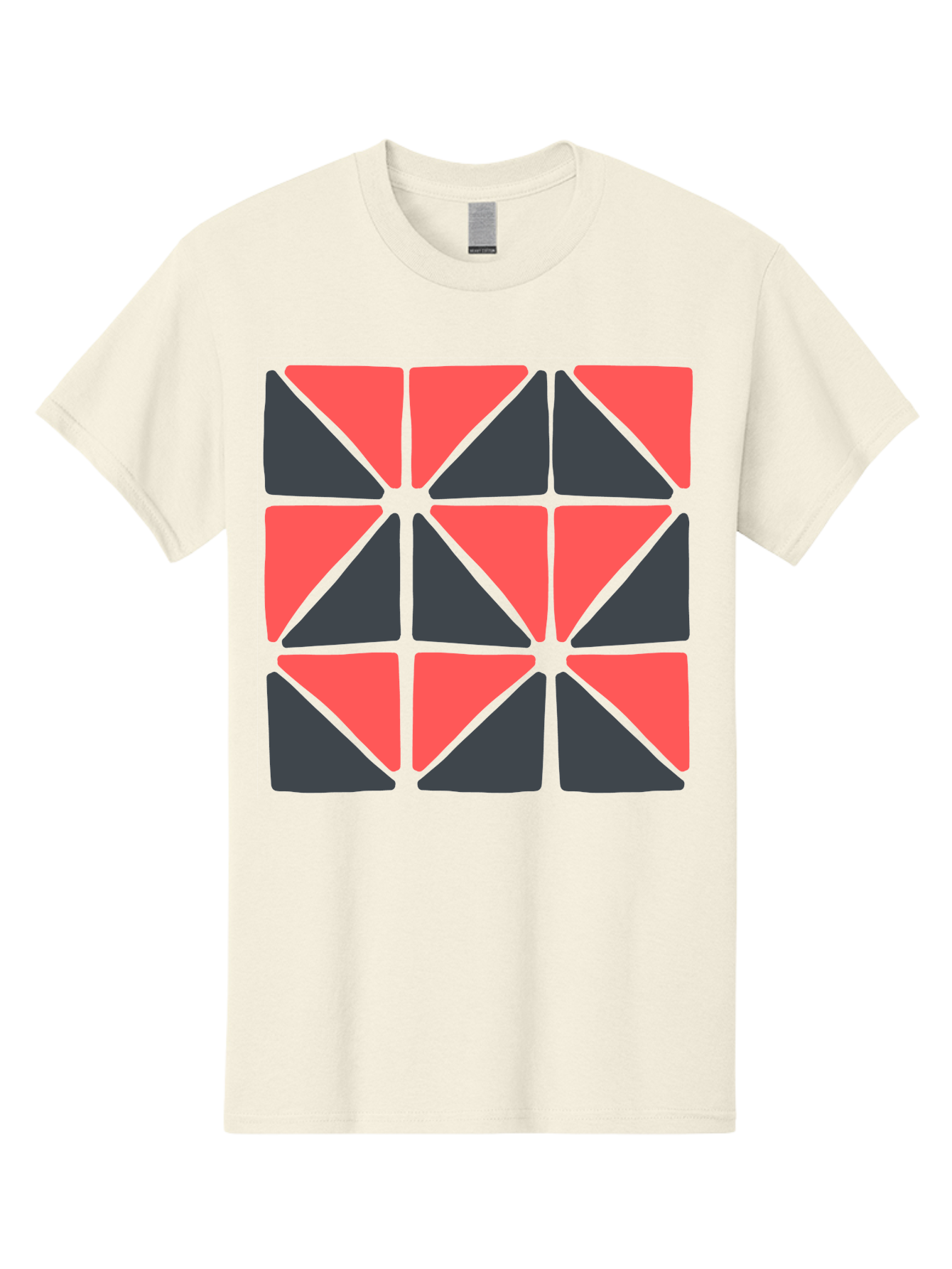 Triangles-Pattern Men'S Graphic Tee, 100% Cotton, Comfortable Casual Summer Wear, Machine Washable, Geometric Pattern, Pink And Gray Triangles, Modern Design, Abstract Art, Symmetrical Shapes, Graphic Elements, Digital Design Aab806
