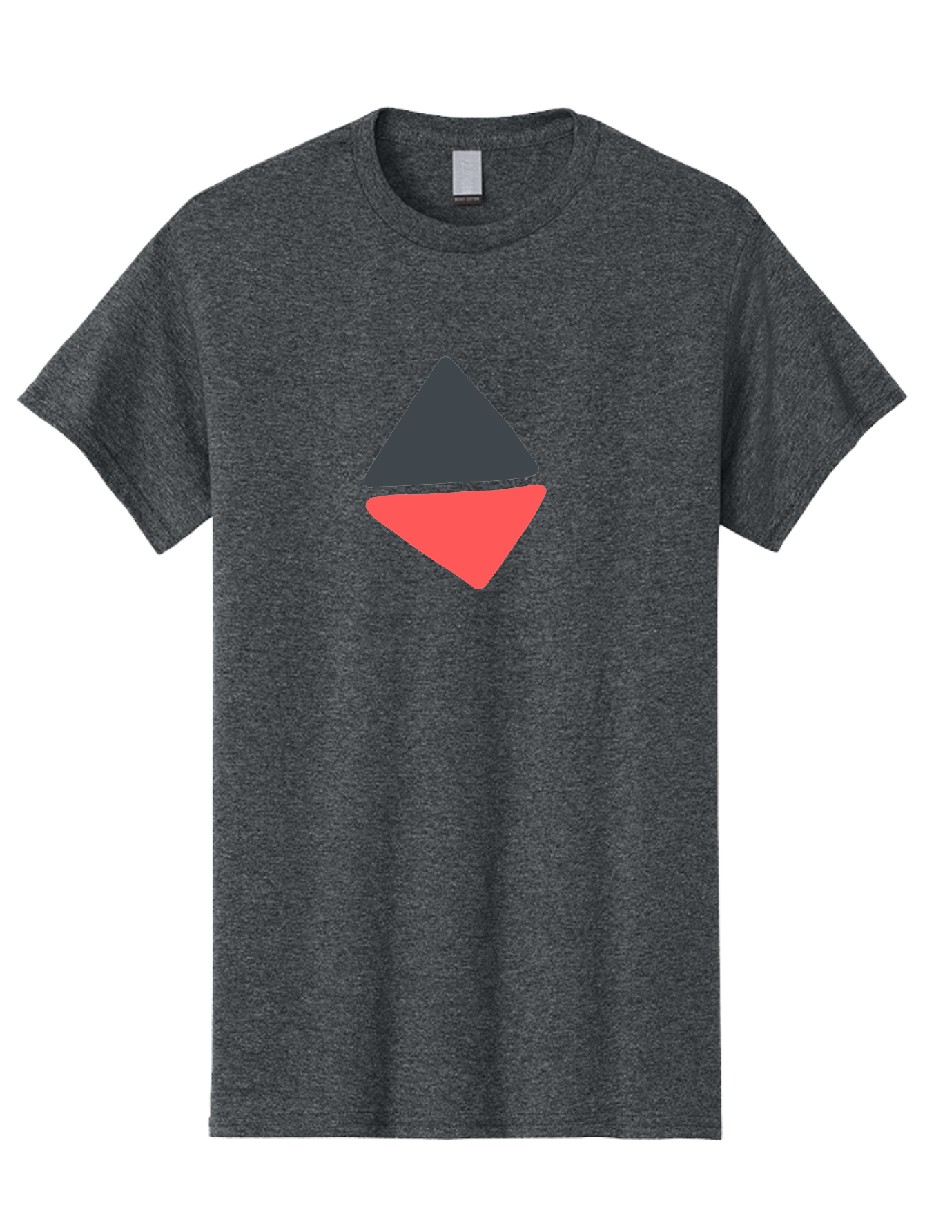 Triangles Men'S Graphic Tee, 100% Cotton, Comfortable Casual Summer Wear, Machine Washable, Geometric Shapes, Triangle Design, Overlapping Forms, Black And Red Colors, Simple Graphics, Abstract Art, Minimalist Style Aab807