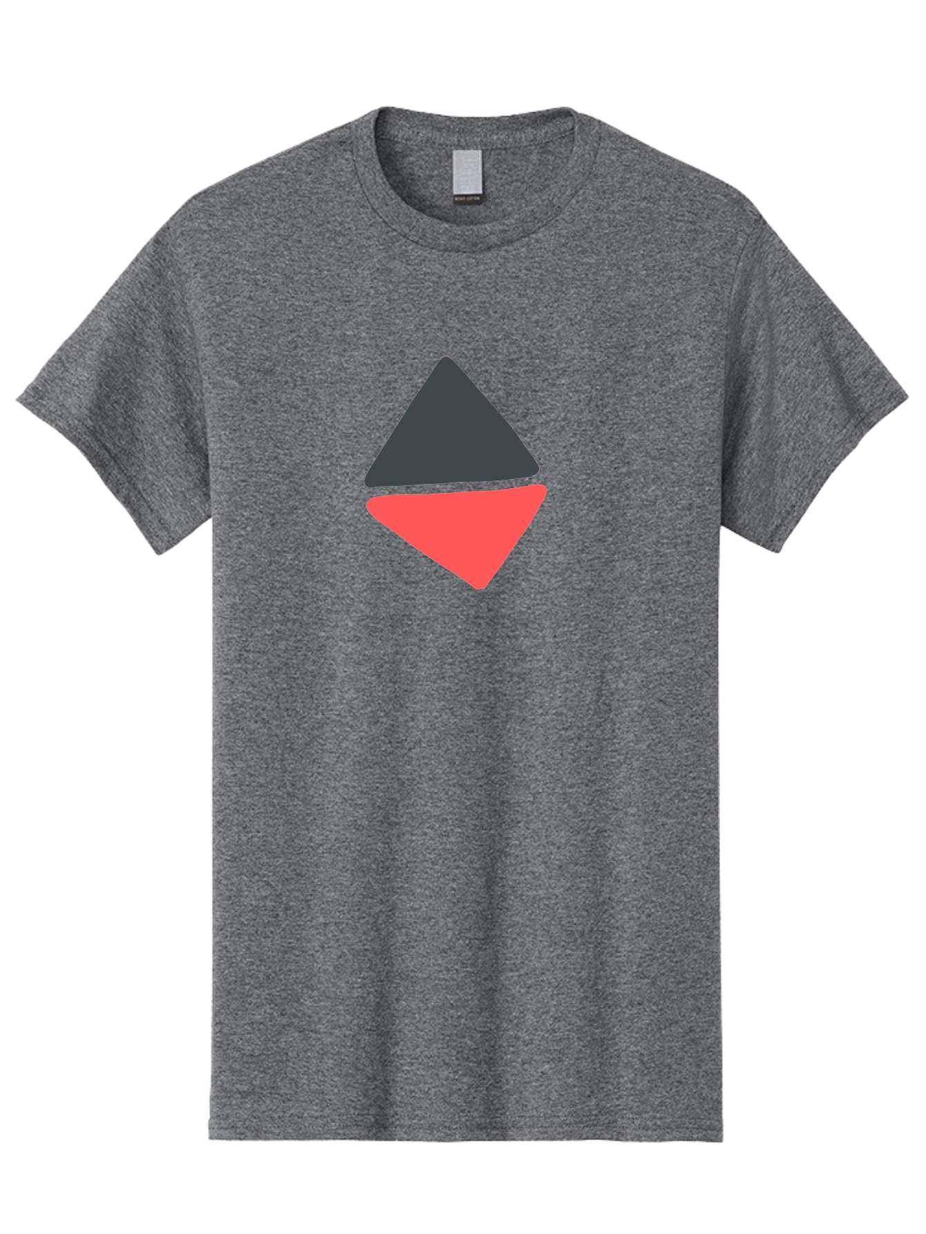 Triangles Men'S Graphic Tee, 100% Cotton, Comfortable Casual Summer Wear, Machine Washable, Geometric Shapes, Triangle Design, Overlapping Forms, Black And Red Colors, Simple Graphics, Abstract Art, Minimalist Style Aab807