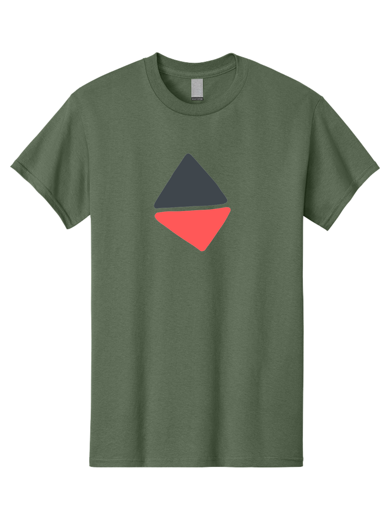 Triangles Men'S Graphic Tee, 100% Cotton, Comfortable Casual Summer Wear, Machine Washable, Geometric Shapes, Triangle Design, Overlapping Forms, Black And Red Colors, Simple Graphics, Abstract Art, Minimalist Style Aab807