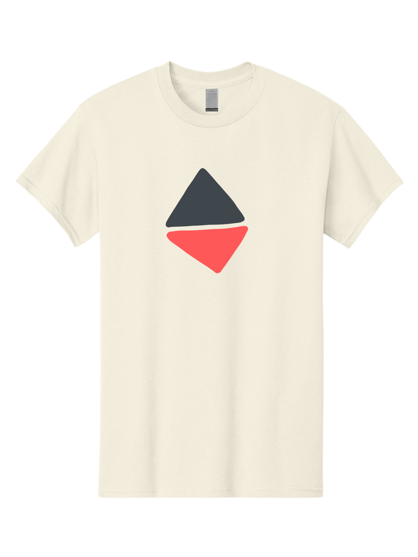 Triangles Men'S Graphic Tee, 100% Cotton, Comfortable Casual Summer Wear, Machine Washable, Geometric Shapes, Triangle Design, Overlapping Forms, Black And Red Colors, Simple Graphics, Abstract Art, Minimalist Style Aab807