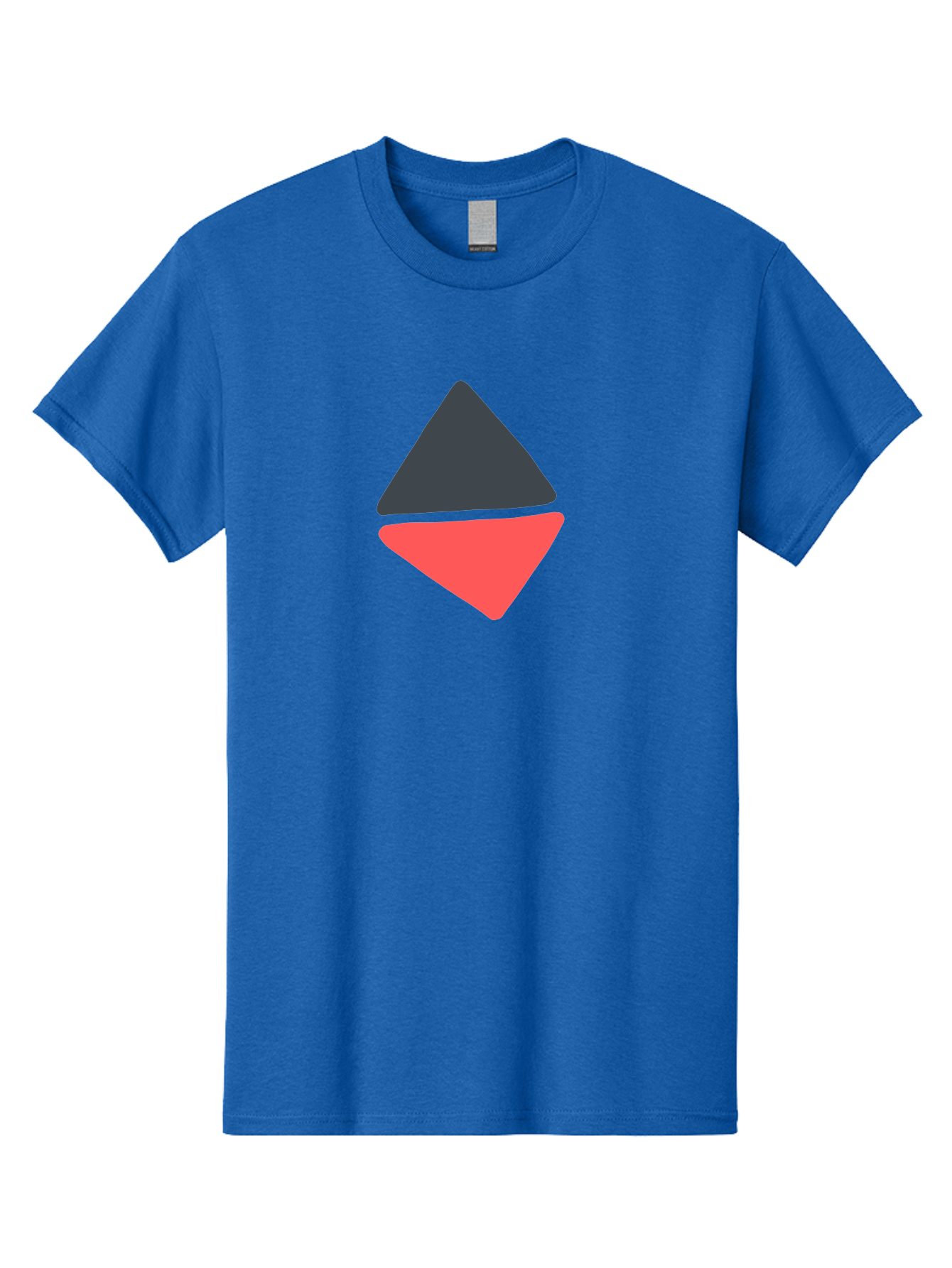 Triangles Men'S Graphic Tee, 100% Cotton, Comfortable Casual Summer Wear, Machine Washable, Geometric Shapes, Triangle Design, Overlapping Forms, Black And Red Colors, Simple Graphics, Abstract Art, Minimalist Style Aab807
