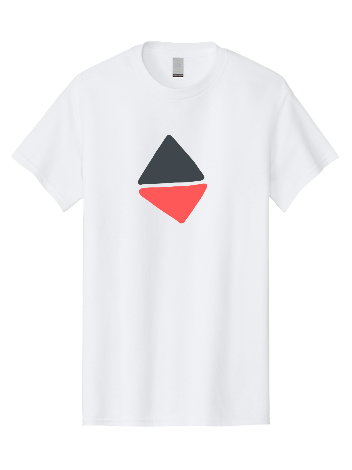 Triangles Men'S Graphic Tee, 100% Cotton, Comfortable Casual Summer Wear, Machine Washable, Geometric Shapes, Triangle Design, Overlapping Forms, Black And Red Colors, Simple Graphics, Abstract Art, Minimalist Style Aab807