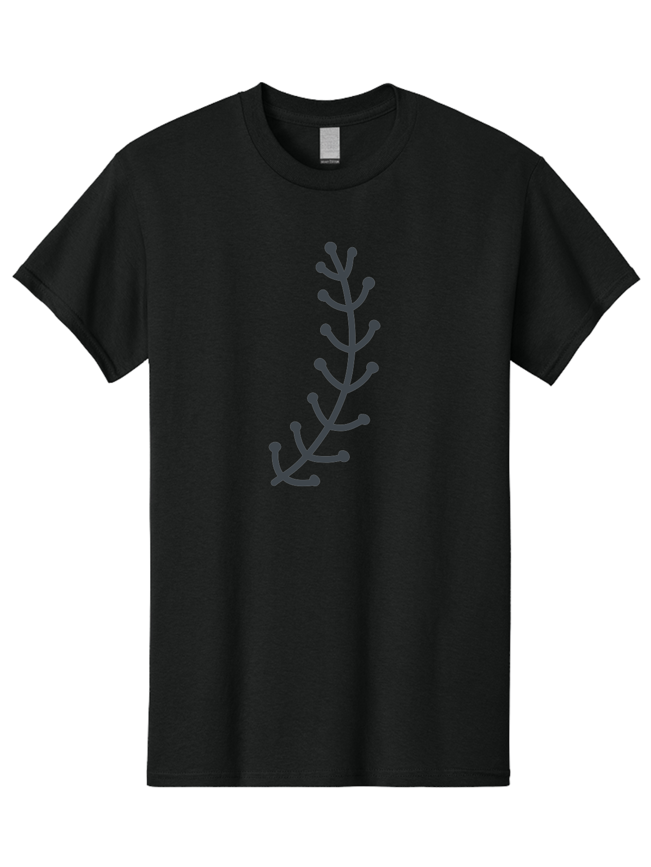 Twig Men'S Graphic Tee, 100% Cotton, Comfortable Casual Summer Wear, Machine Washable, Simple Plant Illustration, Purple Stems, Rounded Leaves, Digital Art, Minimalist Design, Abstract Botanical Aab814