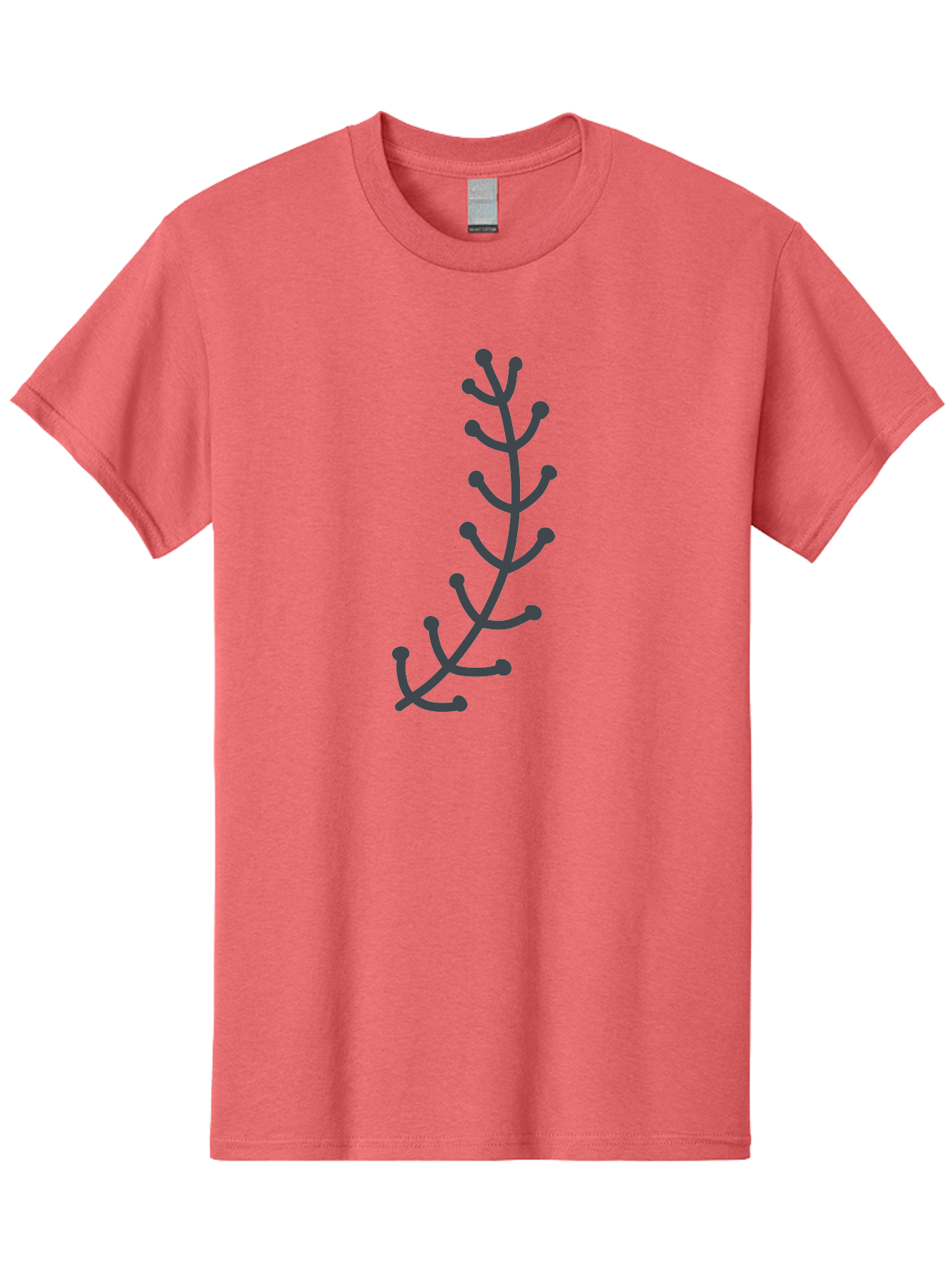 Twig Men'S Graphic Tee, 100% Cotton, Comfortable Casual Summer Wear, Machine Washable, Simple Plant Illustration, Purple Stems, Rounded Leaves, Digital Art, Minimalist Design, Abstract Botanical Aab814