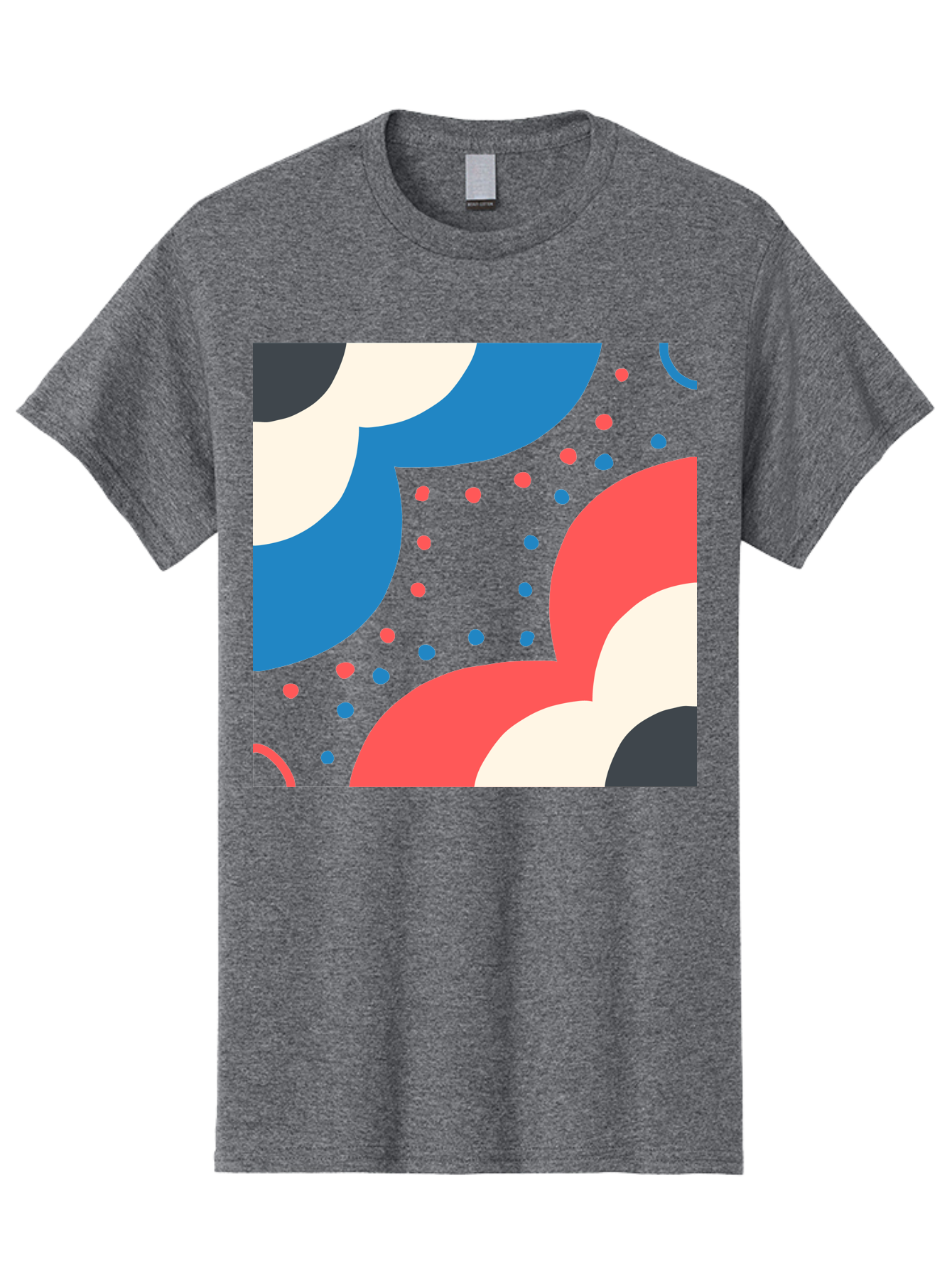 Vibrant-Dots-Pattern Men'S Graphic Tee, 100% Cotton, Comfortable Casual Summer Wear, Machine Washable, Colorful Abstract Pattern, Vibrant Shapes, Blue, Red, Pink, White, Black, Geometric Design, Playful Artwork, Modern Graphic, Trendy Colors, Aab815