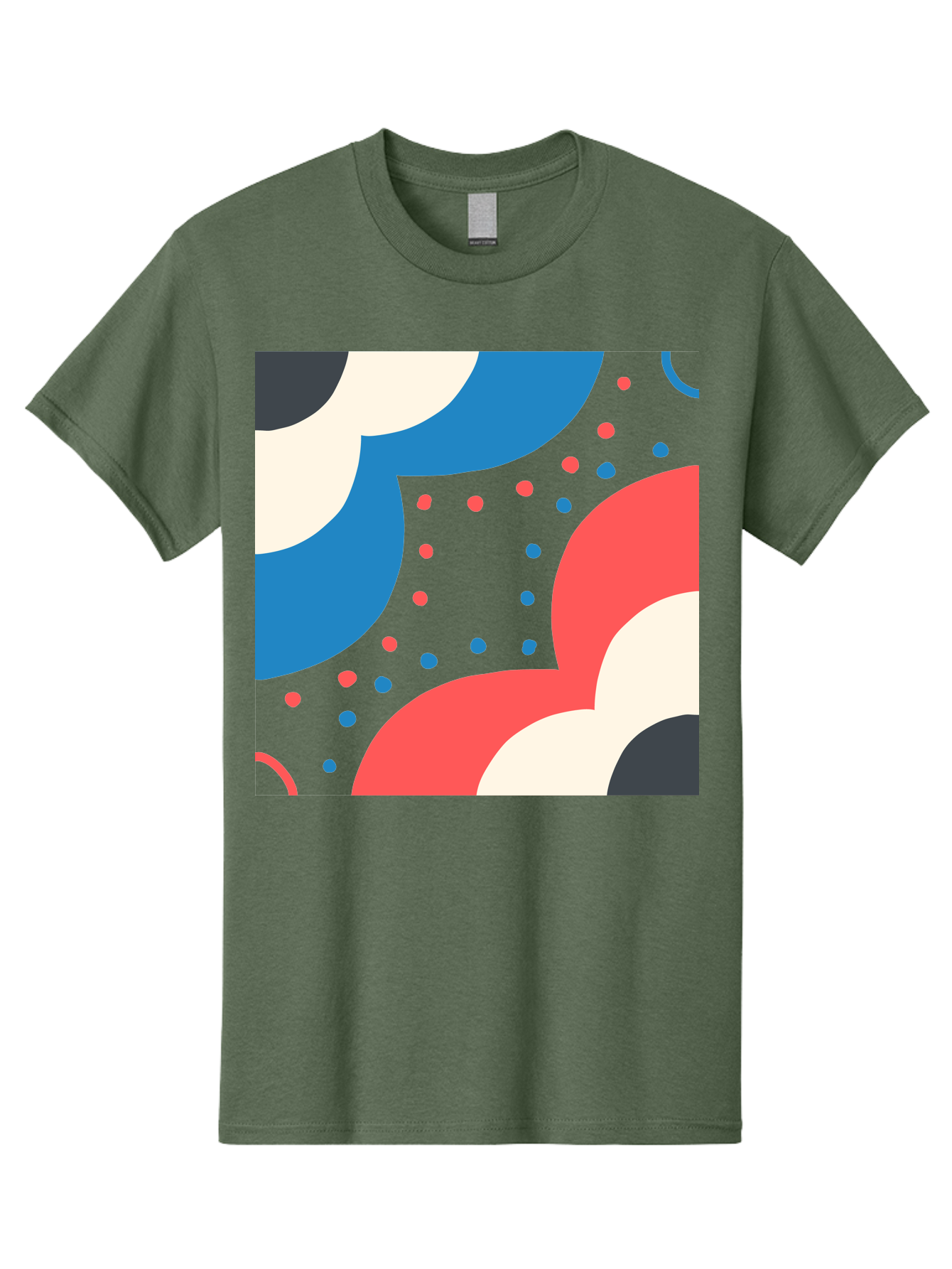 Vibrant-Dots-Pattern Men'S Graphic Tee, 100% Cotton, Comfortable Casual Summer Wear, Machine Washable, Colorful Abstract Pattern, Vibrant Shapes, Blue, Red, Pink, White, Black, Geometric Design, Playful Artwork, Modern Graphic, Trendy Colors, Aab815