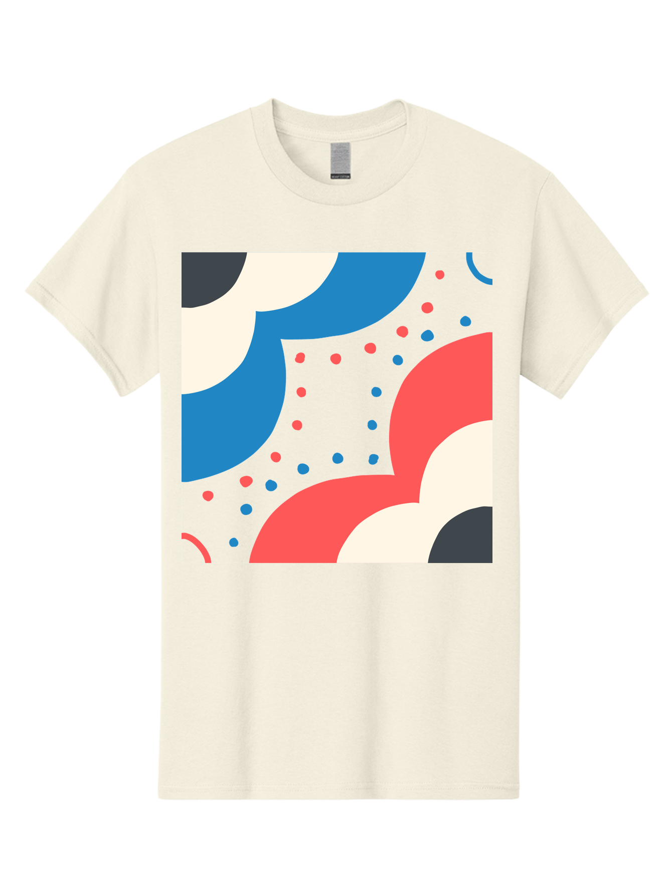 Vibrant-Dots-Pattern Men'S Graphic Tee, 100% Cotton, Comfortable Casual Summer Wear, Machine Washable, Colorful Abstract Pattern, Vibrant Shapes, Blue, Red, Pink, White, Black, Geometric Design, Playful Artwork, Modern Graphic, Trendy Colors, Aab815