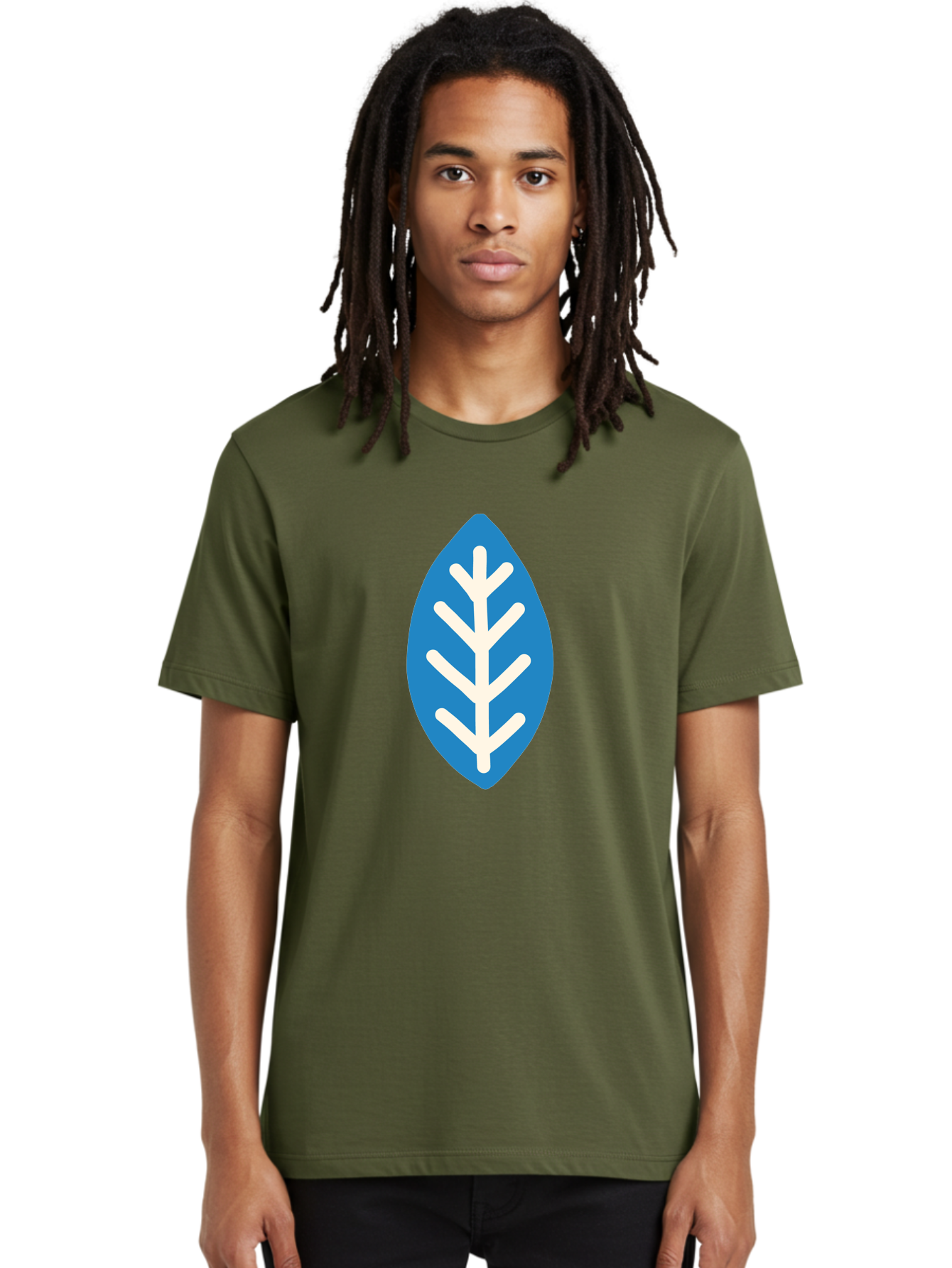 White-Leaf Men'S Graphic Tee, 100% Cotton, Comfortable Casual Summer Wear, Machine Washable, White Branch, Leaf Symbol, Nature Icon, Simple Design, Minimalistic Art, Eco-Friendly Logo, Stylized Leaf Aab817