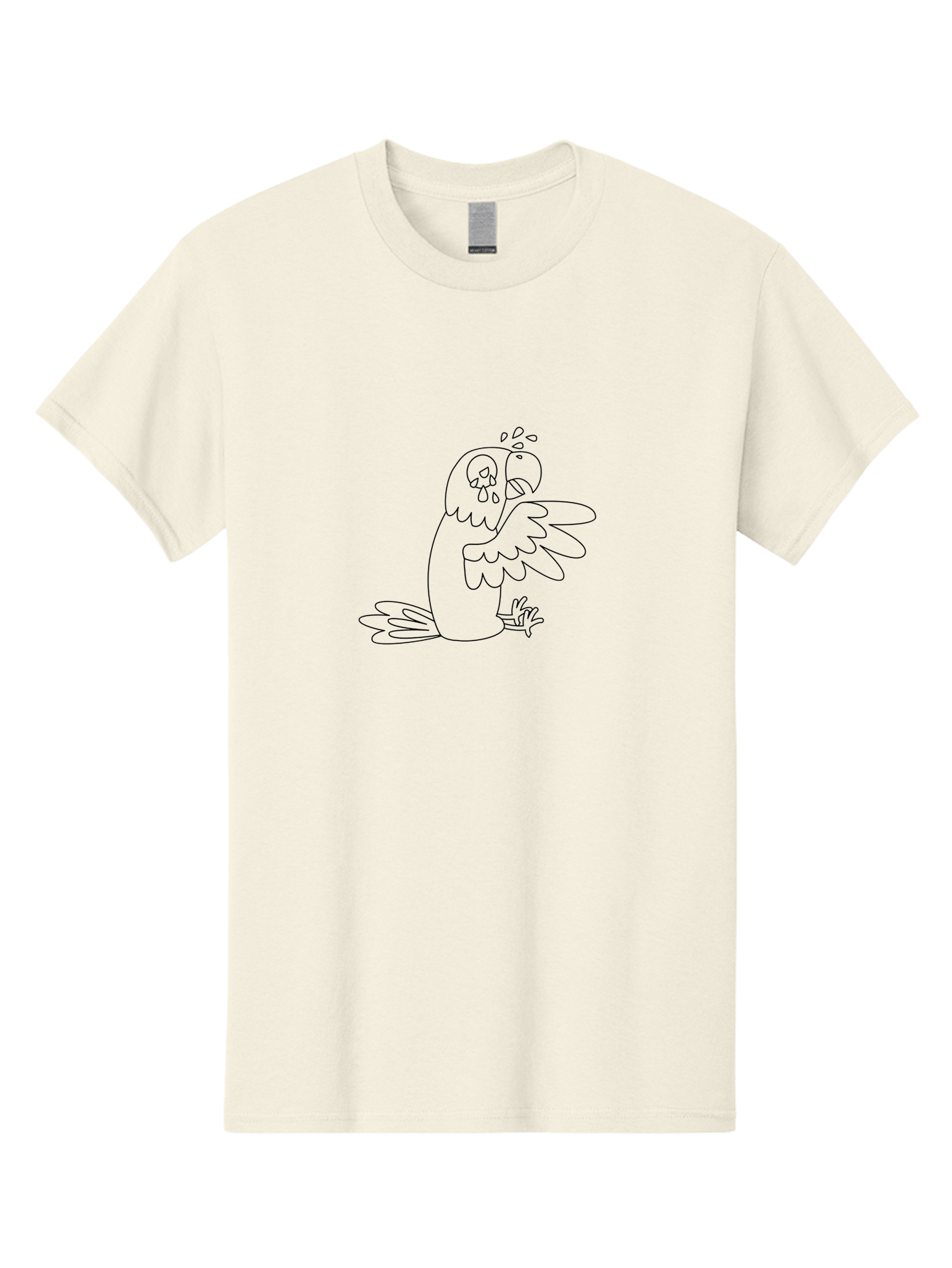 Crying-Parrot-2 Men'S Graphic Tee, 100% Cotton, Comfortable Casual Summer Wear, Machine Washable, Bird Crying, Sad Animal, Sorrowful Creature, Tears Falling, Unhappy Bird, Crying Parrot, Emotional Animal, Distressed Bird Aab827