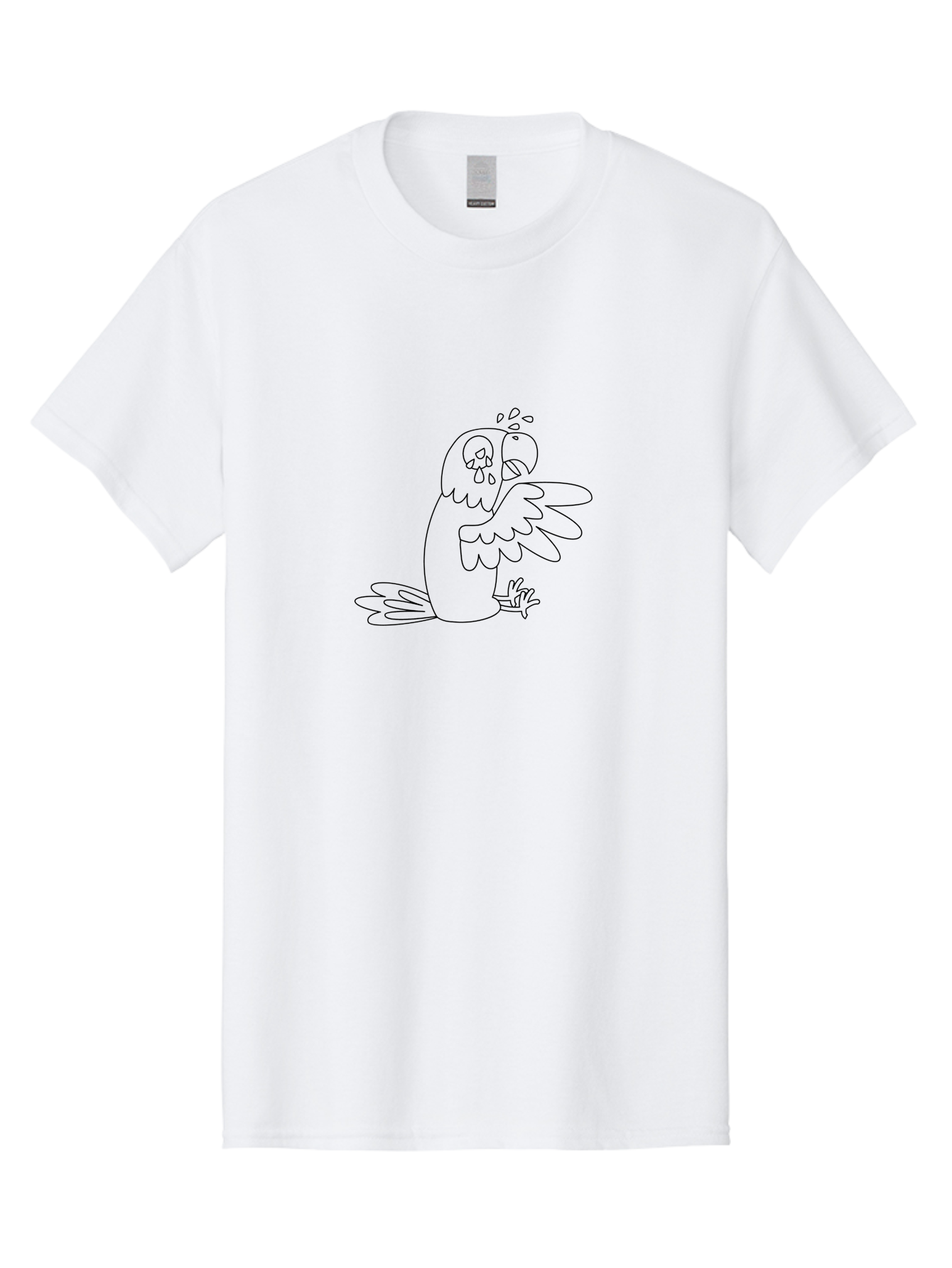 Crying-Parrot-2 Men'S Graphic Tee, 100% Cotton, Comfortable Casual Summer Wear, Machine Washable, Bird Crying, Sad Animal, Sorrowful Creature, Tears Falling, Unhappy Bird, Crying Parrot, Emotional Animal, Distressed Bird Aab827