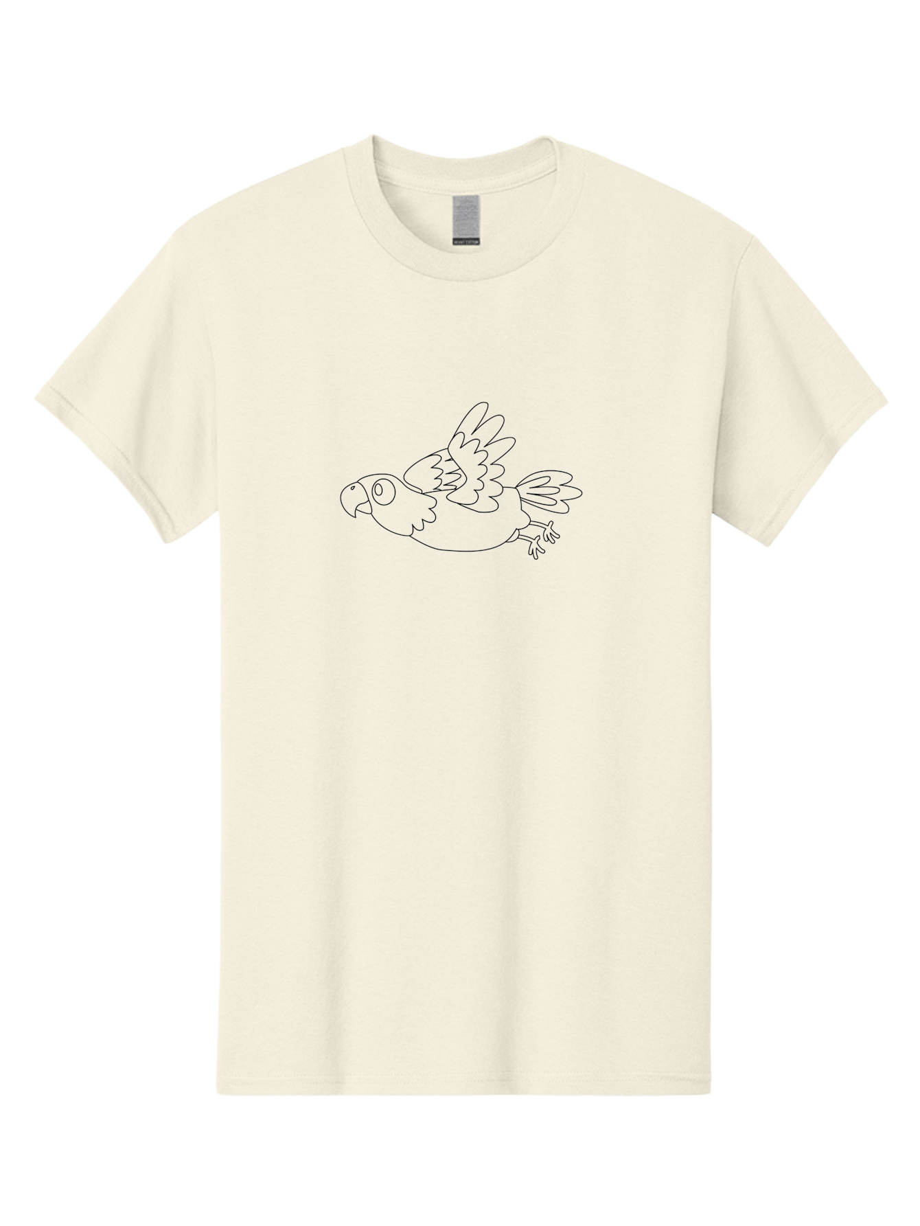 Flying-Parrot Men'S Graphic Tee, 100% Cotton, Comfortable Casual Summer Wear, Machine Washable, Parrot In Flight, Bird Flying, Simple Line Art, Minimalistic Design, Bird Outline, Coloring Page, Parrot Illustration, Winged Creature Aab829