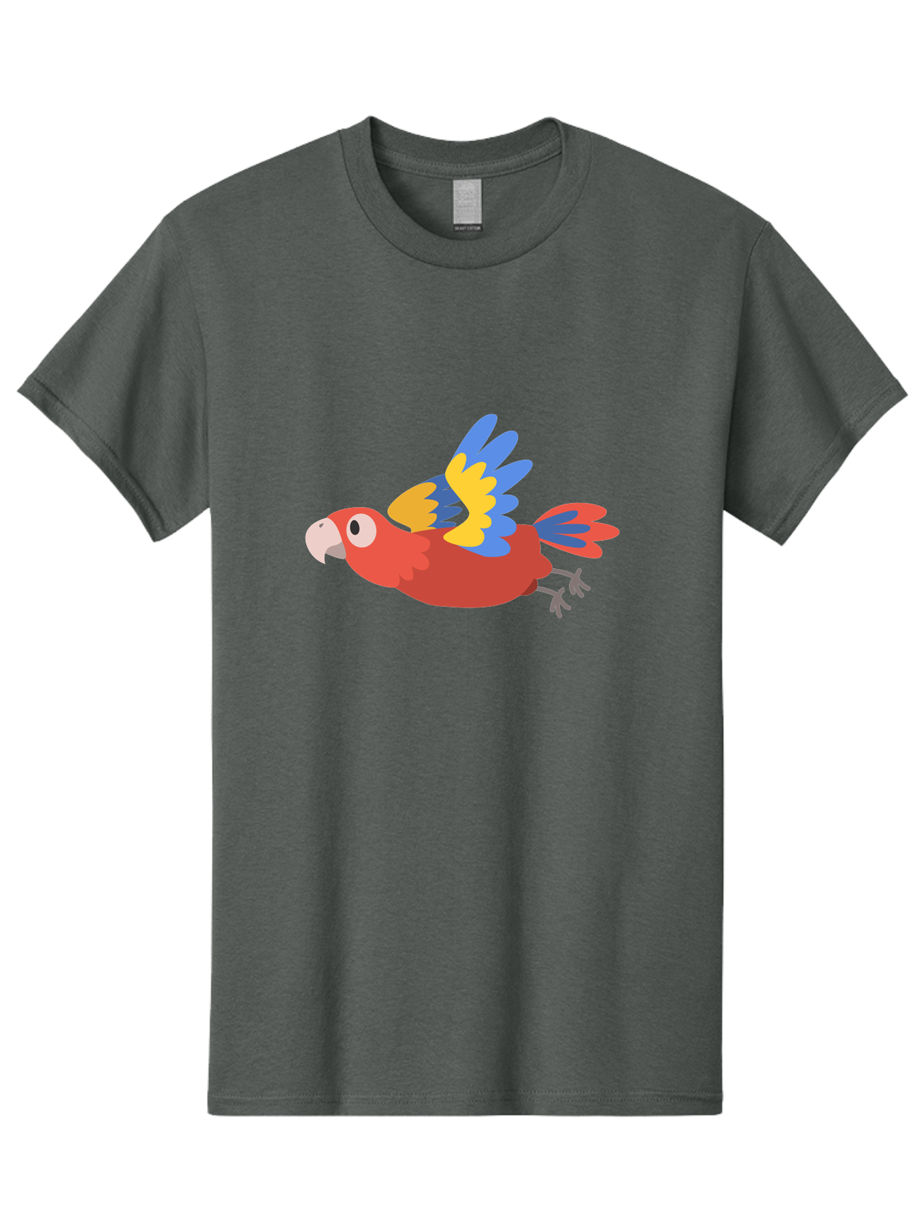 Macaw-1 Men'S Graphic Tee, 100% Cotton, Comfortable Casual Summer Wear, Machine Washable, Red, Blue And Yellow Macaw, Colorful Parrot, Vibrant Plumage, Tropical Bird, Cartoon Style, Flying Macaw, Parrot Illustration Aab838