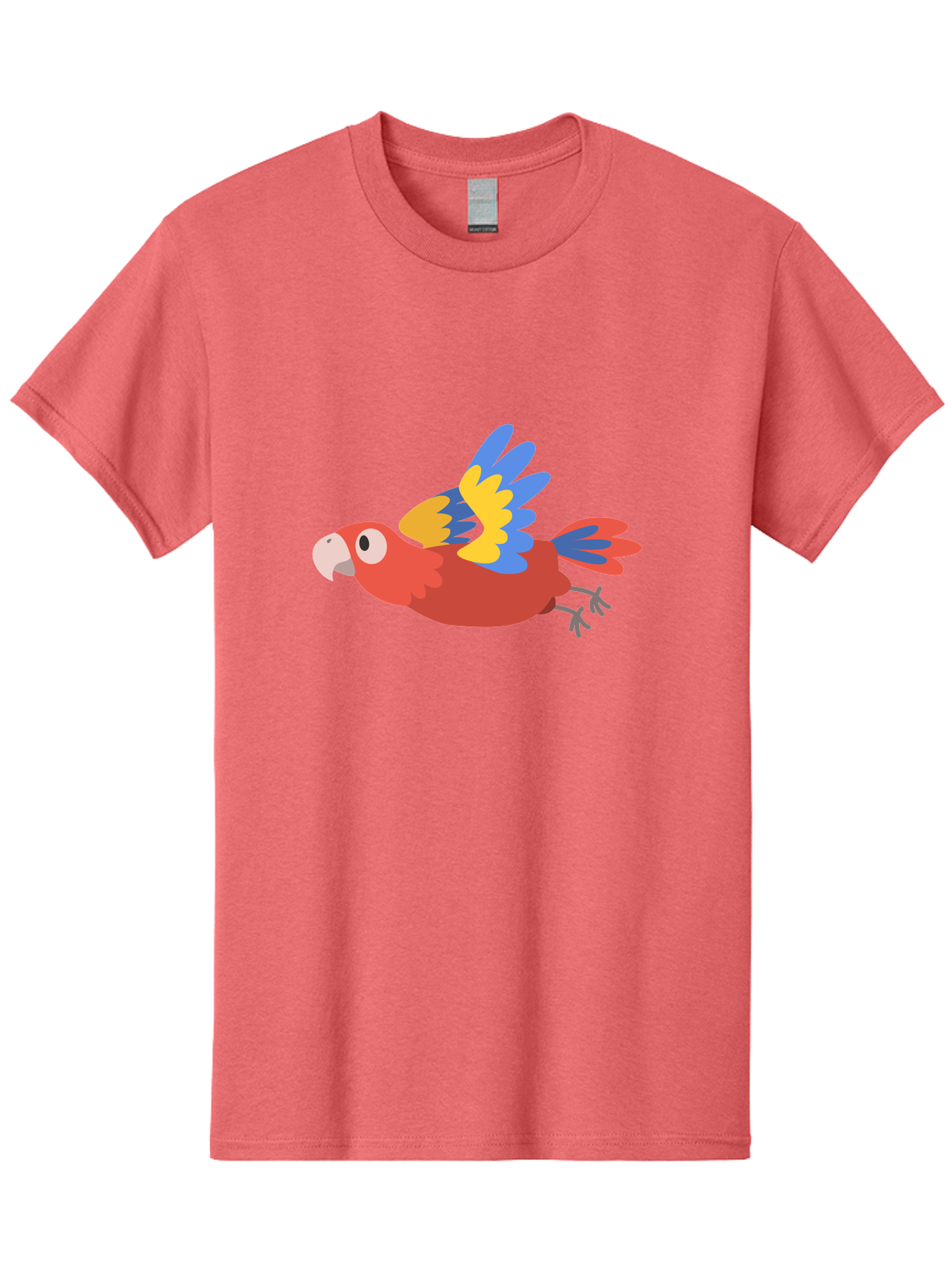 Macaw-1 Men'S Graphic Tee, 100% Cotton, Comfortable Casual Summer Wear, Machine Washable, Red, Blue And Yellow Macaw, Colorful Parrot, Vibrant Plumage, Tropical Bird, Cartoon Style, Flying Macaw, Parrot Illustration Aab838
