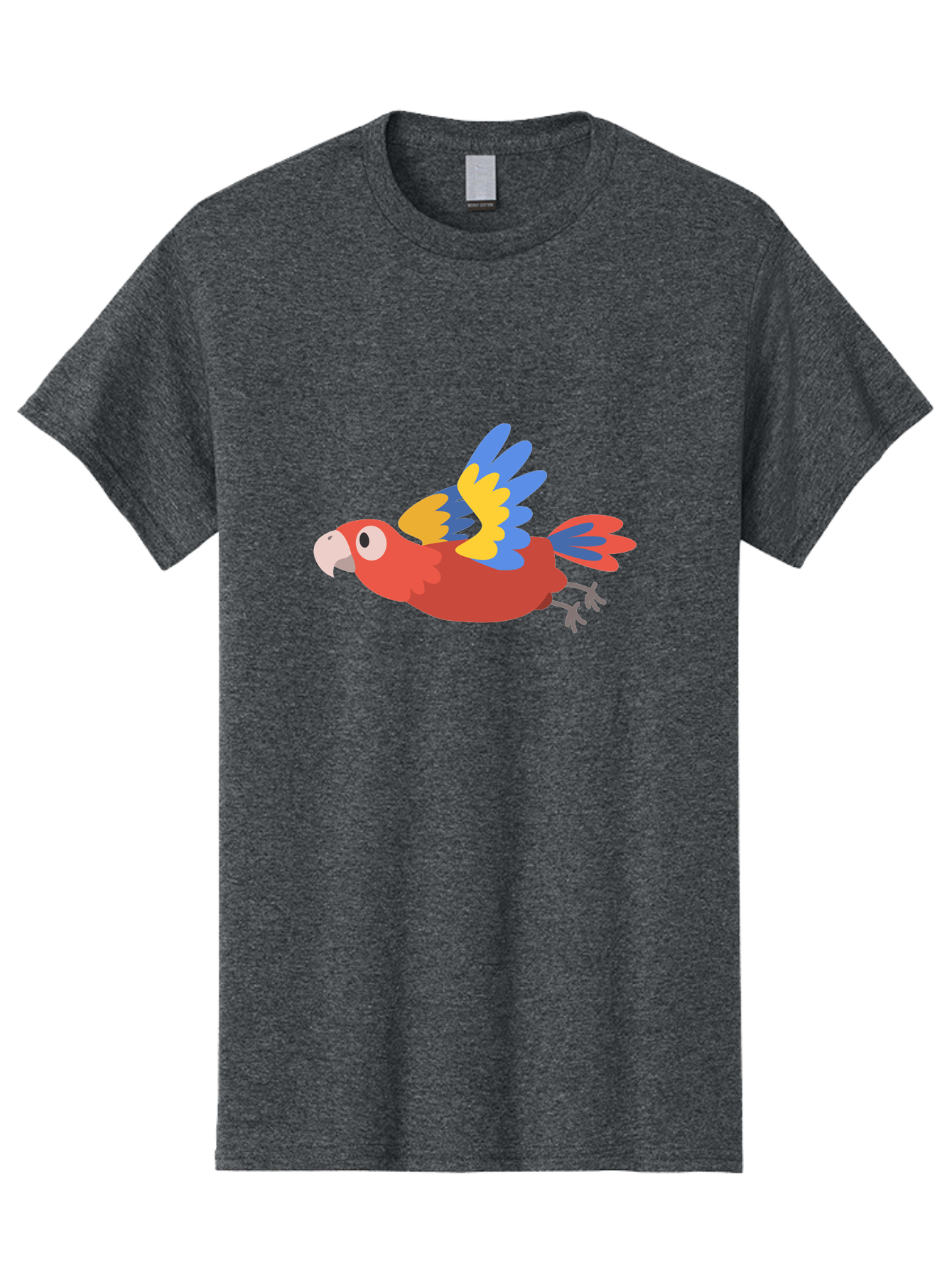 Macaw-1 Men'S Graphic Tee, 100% Cotton, Comfortable Casual Summer Wear, Machine Washable, Red, Blue And Yellow Macaw, Colorful Parrot, Vibrant Plumage, Tropical Bird, Cartoon Style, Flying Macaw, Parrot Illustration Aab838