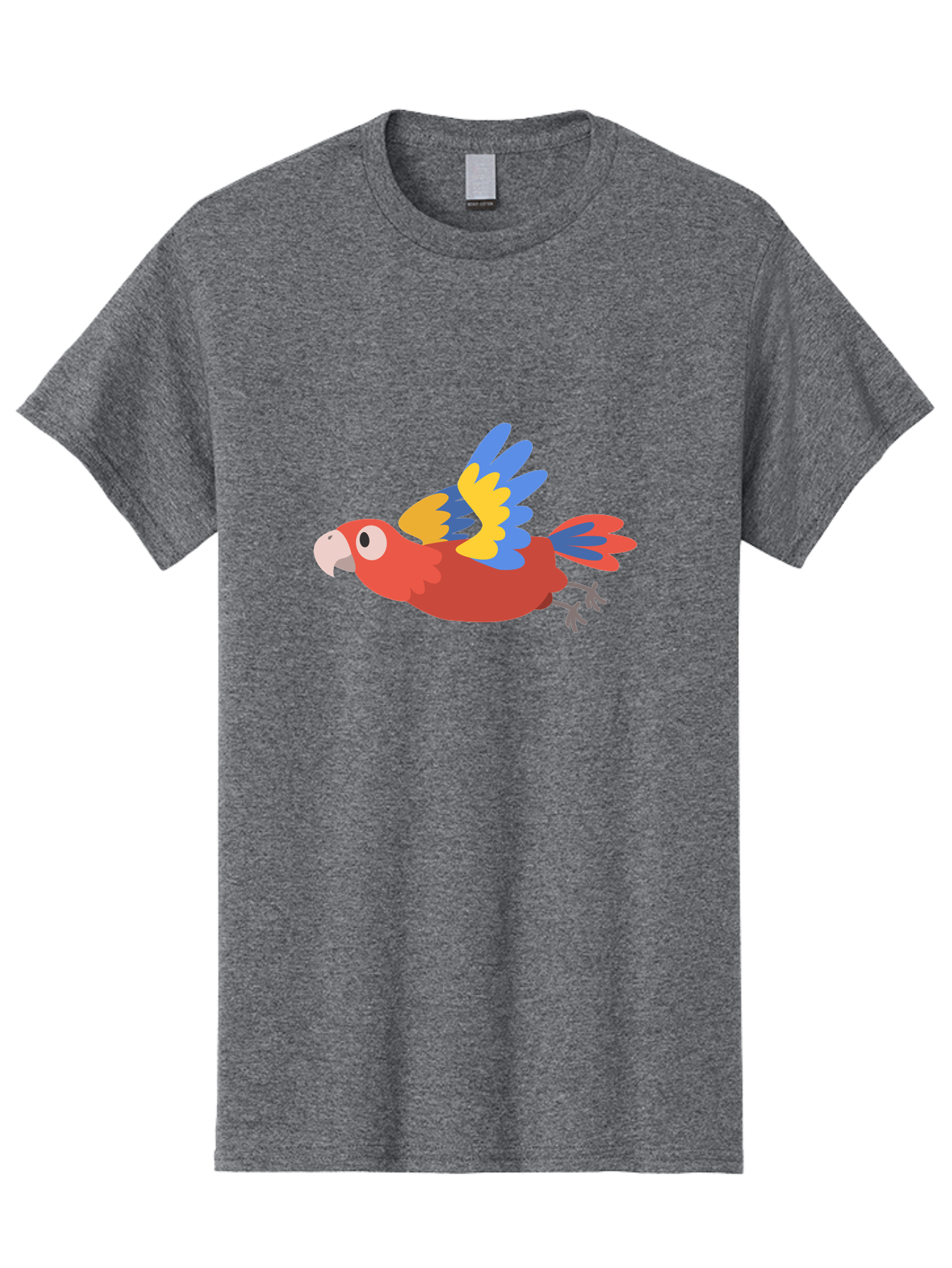 Macaw-1 Men'S Graphic Tee, 100% Cotton, Comfortable Casual Summer Wear, Machine Washable, Red, Blue And Yellow Macaw, Colorful Parrot, Vibrant Plumage, Tropical Bird, Cartoon Style, Flying Macaw, Parrot Illustration Aab838