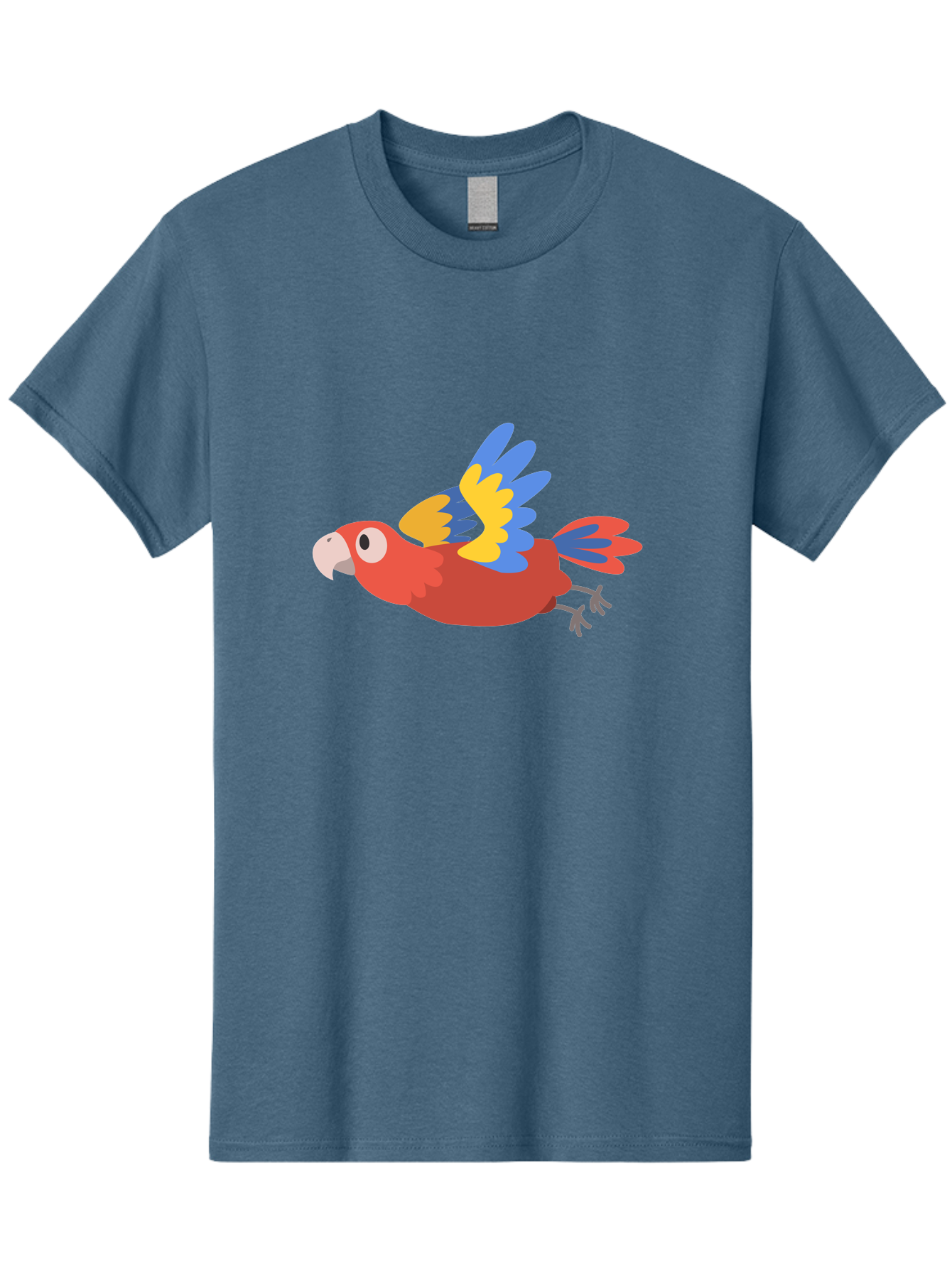 Macaw-1 Men'S Graphic Tee, 100% Cotton, Comfortable Casual Summer Wear, Machine Washable, Red, Blue And Yellow Macaw, Colorful Parrot, Vibrant Plumage, Tropical Bird, Cartoon Style, Flying Macaw, Parrot Illustration Aab838