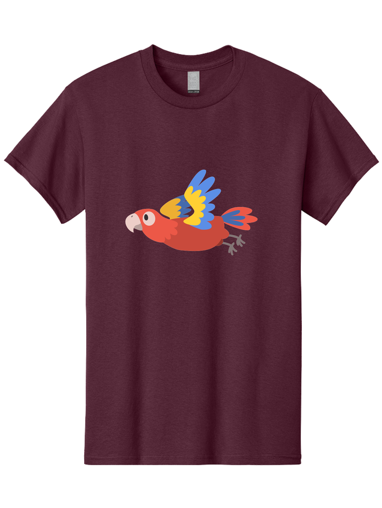 Macaw-1 Men'S Graphic Tee, 100% Cotton, Comfortable Casual Summer Wear, Machine Washable, Red, Blue And Yellow Macaw, Colorful Parrot, Vibrant Plumage, Tropical Bird, Cartoon Style, Flying Macaw, Parrot Illustration Aab838