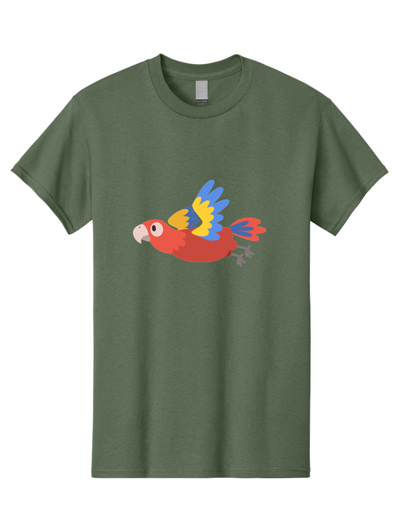 Macaw-1 Men'S Graphic Tee, 100% Cotton, Comfortable Casual Summer Wear, Machine Washable, Red, Blue And Yellow Macaw, Colorful Parrot, Vibrant Plumage, Tropical Bird, Cartoon Style, Flying Macaw, Parrot Illustration Aab838