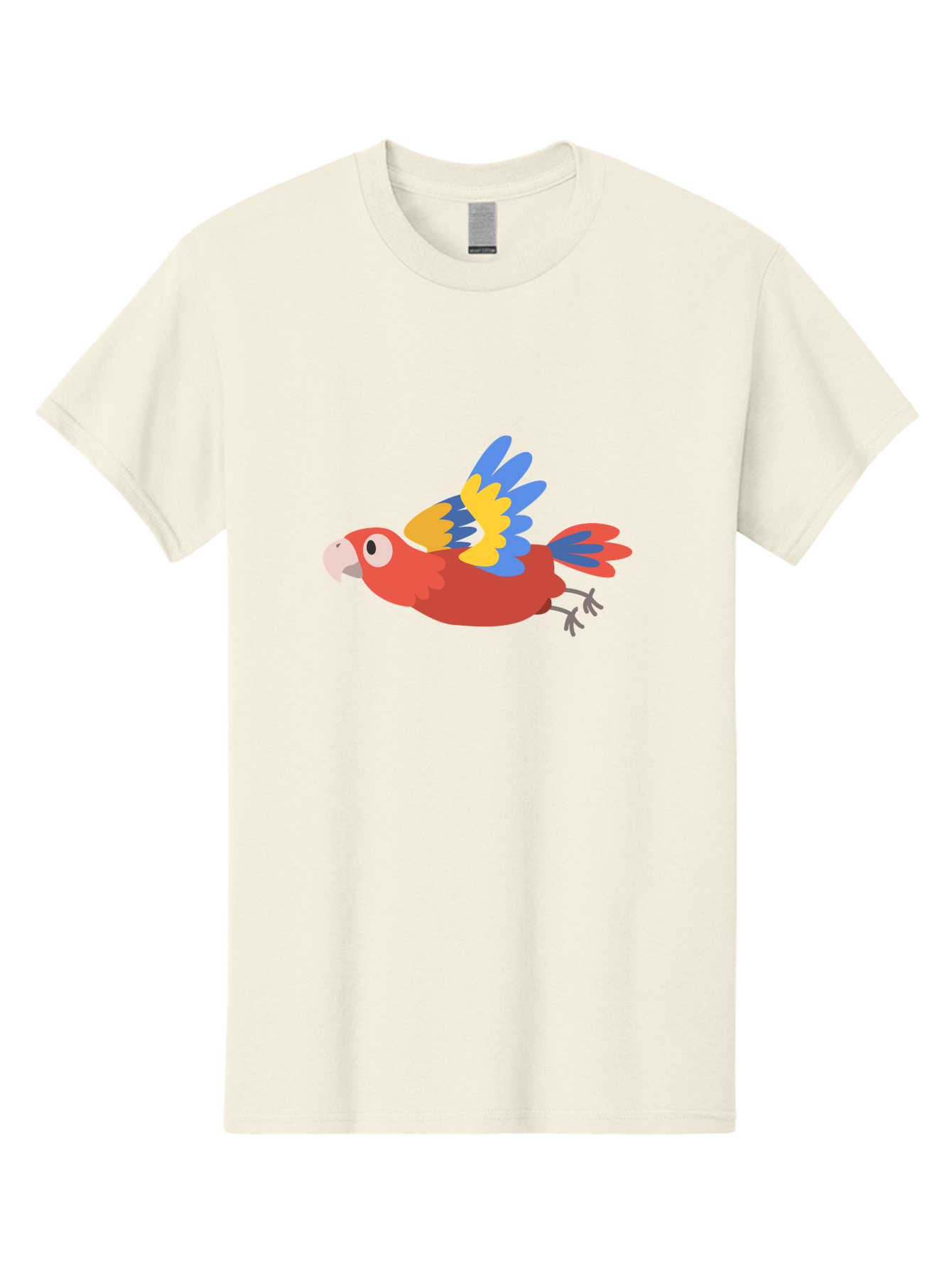 Macaw-1 Men'S Graphic Tee, 100% Cotton, Comfortable Casual Summer Wear, Machine Washable, Red, Blue And Yellow Macaw, Colorful Parrot, Vibrant Plumage, Tropical Bird, Cartoon Style, Flying Macaw, Parrot Illustration Aab838