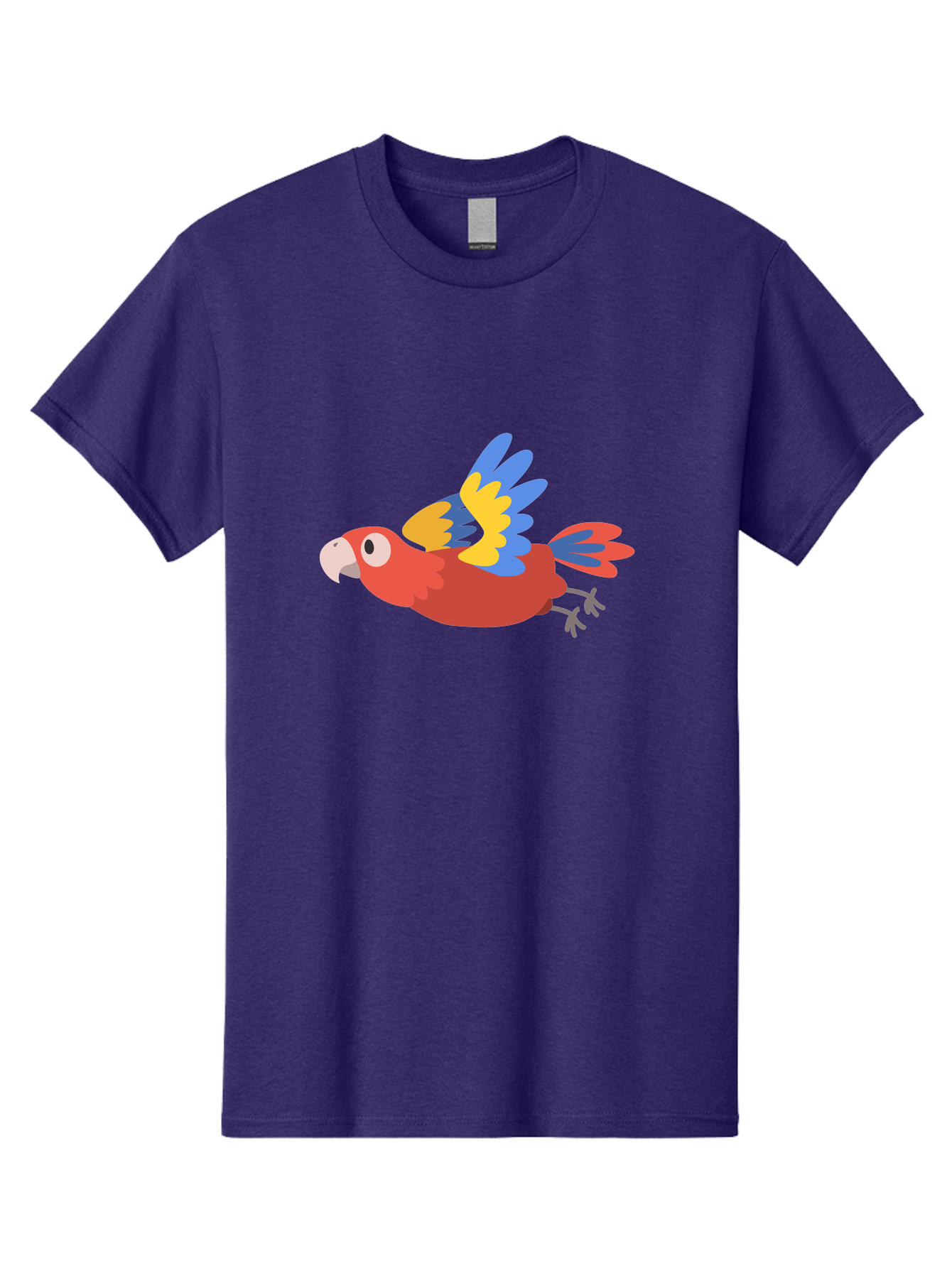 Macaw-1 Men'S Graphic Tee, 100% Cotton, Comfortable Casual Summer Wear, Machine Washable, Red, Blue And Yellow Macaw, Colorful Parrot, Vibrant Plumage, Tropical Bird, Cartoon Style, Flying Macaw, Parrot Illustration Aab838