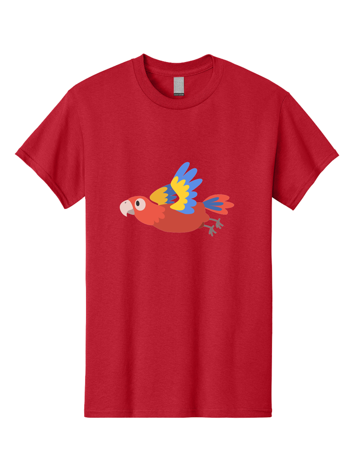 Macaw-1 Men'S Graphic Tee, 100% Cotton, Comfortable Casual Summer Wear, Machine Washable, Red, Blue And Yellow Macaw, Colorful Parrot, Vibrant Plumage, Tropical Bird, Cartoon Style, Flying Macaw, Parrot Illustration Aab838