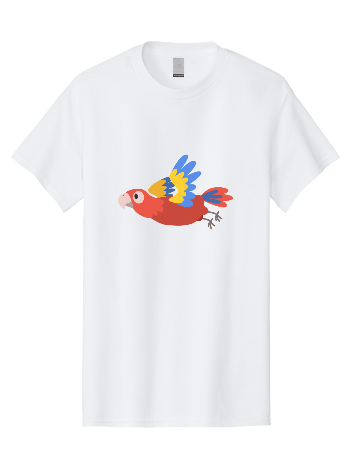 Macaw-1 Men'S Graphic Tee, 100% Cotton, Comfortable Casual Summer Wear, Machine Washable, Red, Blue And Yellow Macaw, Colorful Parrot, Vibrant Plumage, Tropical Bird, Cartoon Style, Flying Macaw, Parrot Illustration Aab838