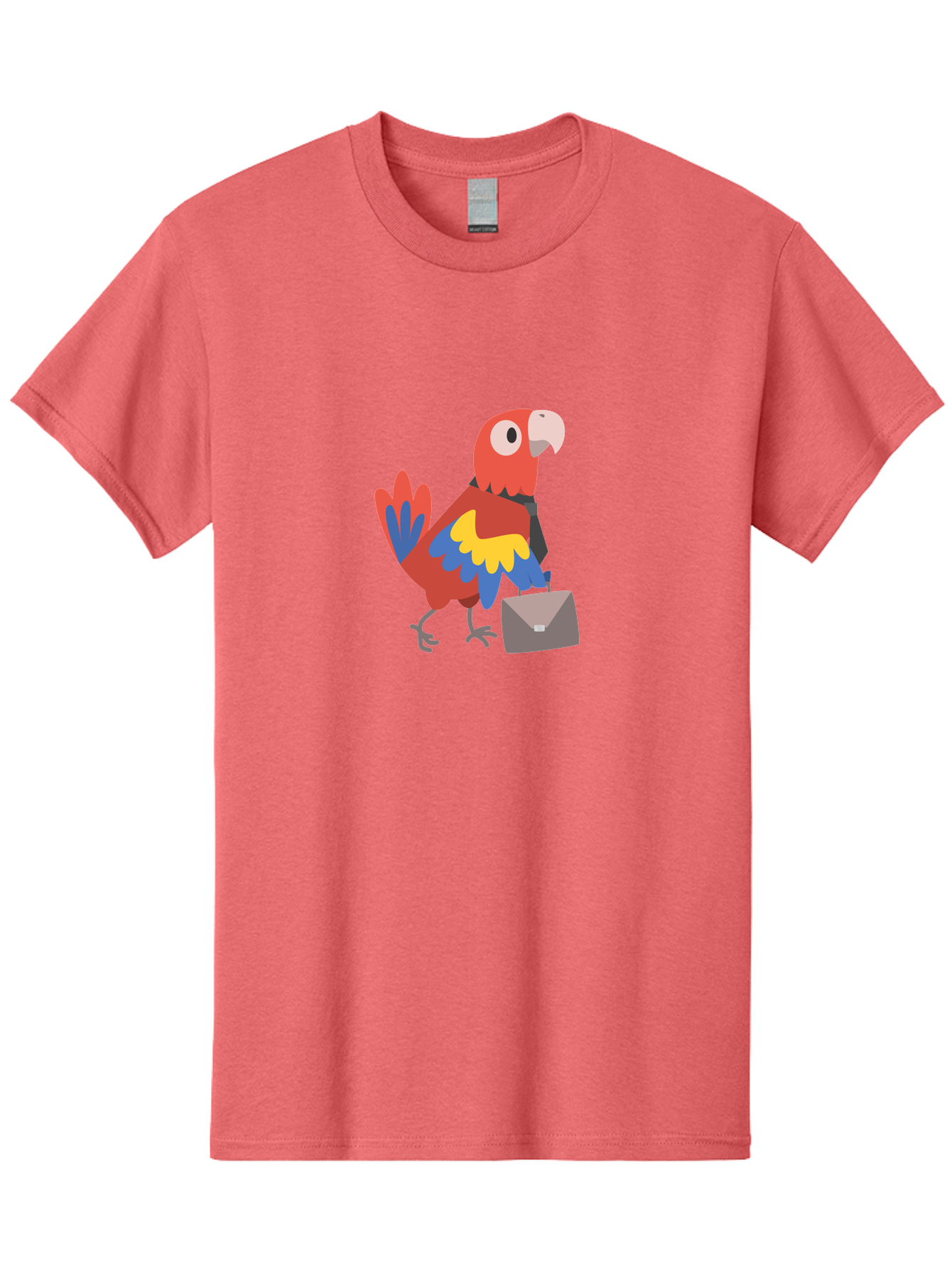 Macaw-Mail Men'S Graphic Tee, 100% Cotton, Comfortable Casual Summer Wear, Machine Washable, Colorful Parrot, Vibrant Plumage, Cartoon-Style, Mail Delivery, Parrot With Envelope, Tropical Bird, Illustration, Letter Delivery Aab839