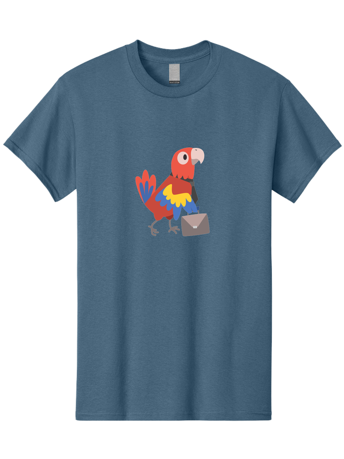 Macaw-Mail Men'S Graphic Tee, 100% Cotton, Comfortable Casual Summer Wear, Machine Washable, Colorful Parrot, Vibrant Plumage, Cartoon-Style, Mail Delivery, Parrot With Envelope, Tropical Bird, Illustration, Letter Delivery Aab839