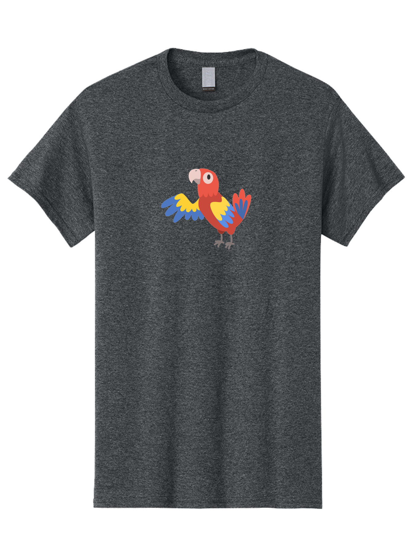 Macaw Men'S Graphic Tee, 100% Cotton, Comfortable Casual Summer Wear, Machine Washable, Colorful Parrot, Vibrant Red And Blue And Yellow Feathers, Cartoon Bird, Tropical Animal, Exotic Pet, Playful Creature Aab840
