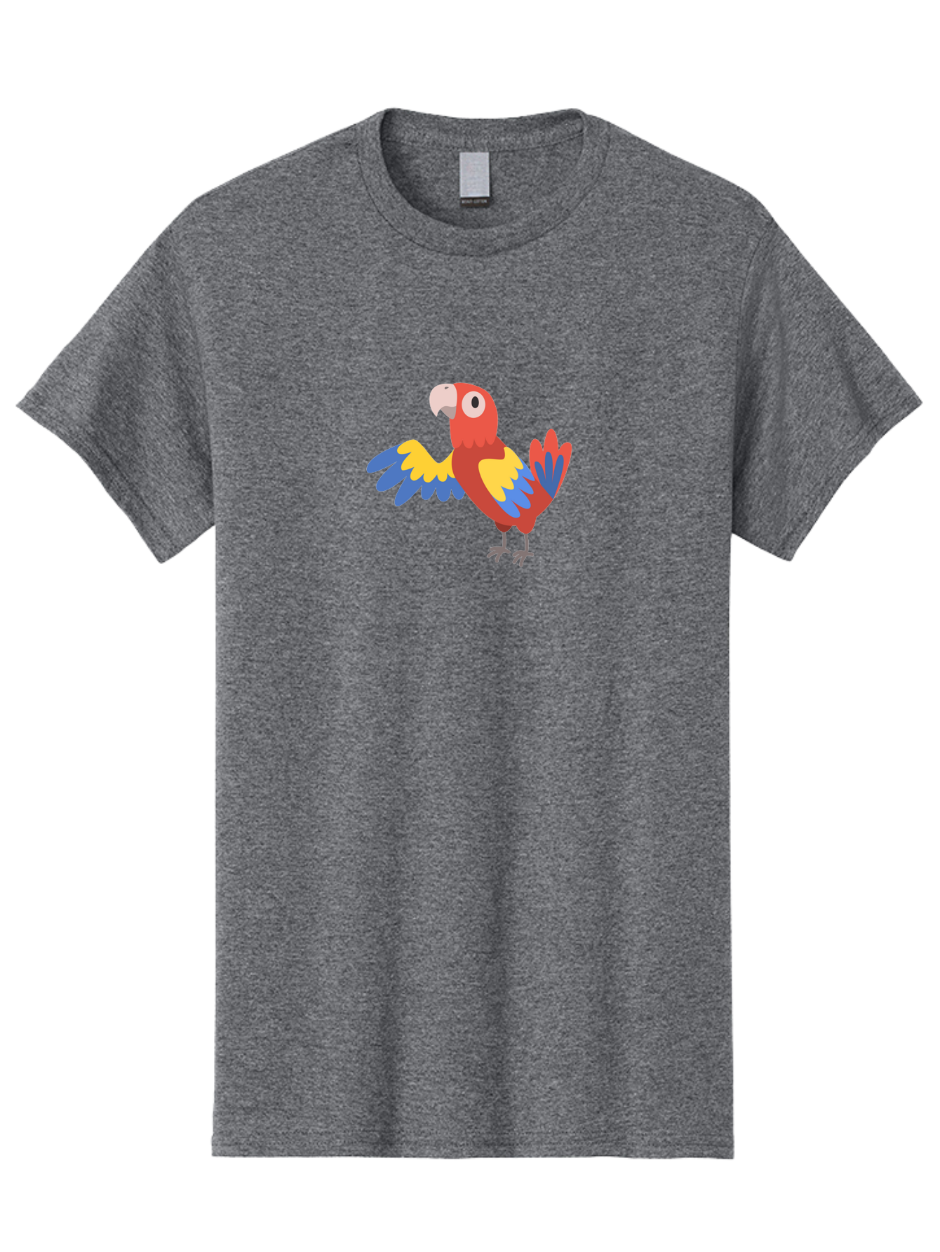Macaw Men'S Graphic Tee, 100% Cotton, Comfortable Casual Summer Wear, Machine Washable, Colorful Parrot, Vibrant Red And Blue And Yellow Feathers, Cartoon Bird, Tropical Animal, Exotic Pet, Playful Creature Aab840