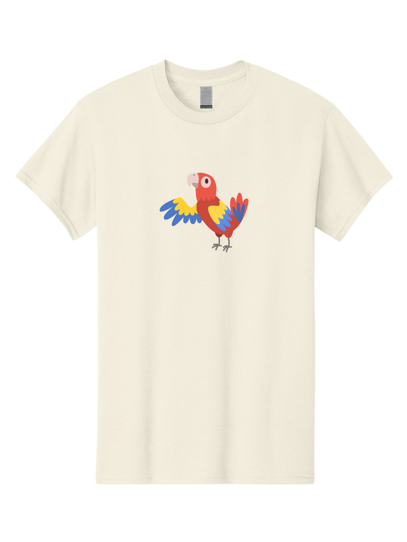 Macaw Men'S Graphic Tee, 100% Cotton, Comfortable Casual Summer Wear, Machine Washable, Colorful Parrot, Vibrant Red And Blue And Yellow Feathers, Cartoon Bird, Tropical Animal, Exotic Pet, Playful Creature Aab840