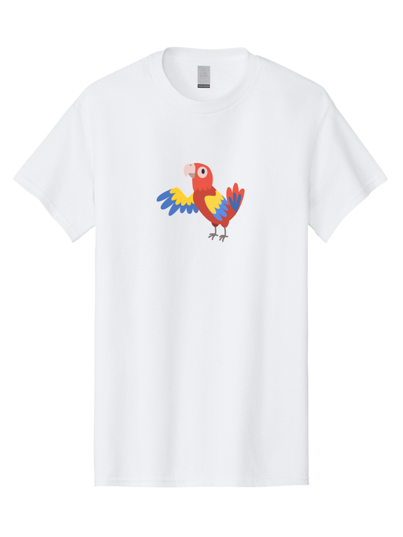 Macaw Men'S Graphic Tee, 100% Cotton, Comfortable Casual Summer Wear, Machine Washable, Colorful Parrot, Vibrant Red And Blue And Yellow Feathers, Cartoon Bird, Tropical Animal, Exotic Pet, Playful Creature Aab840