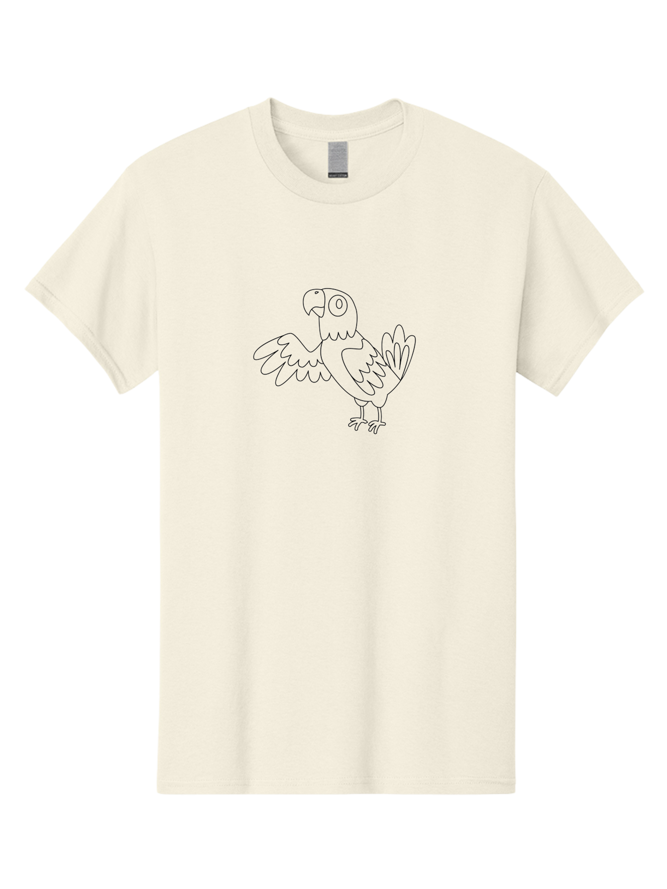 Parrot-4 Men'S Graphic Tee, 100% Cotton, Comfortable Casual Summer Wear, Machine Washable, Line Art Parrot, Simple Illustration, Cartoon Style, Bird Silhouette, Animal Outline, Coloring Page, Minimalist Design, Winged Creature, Aab852