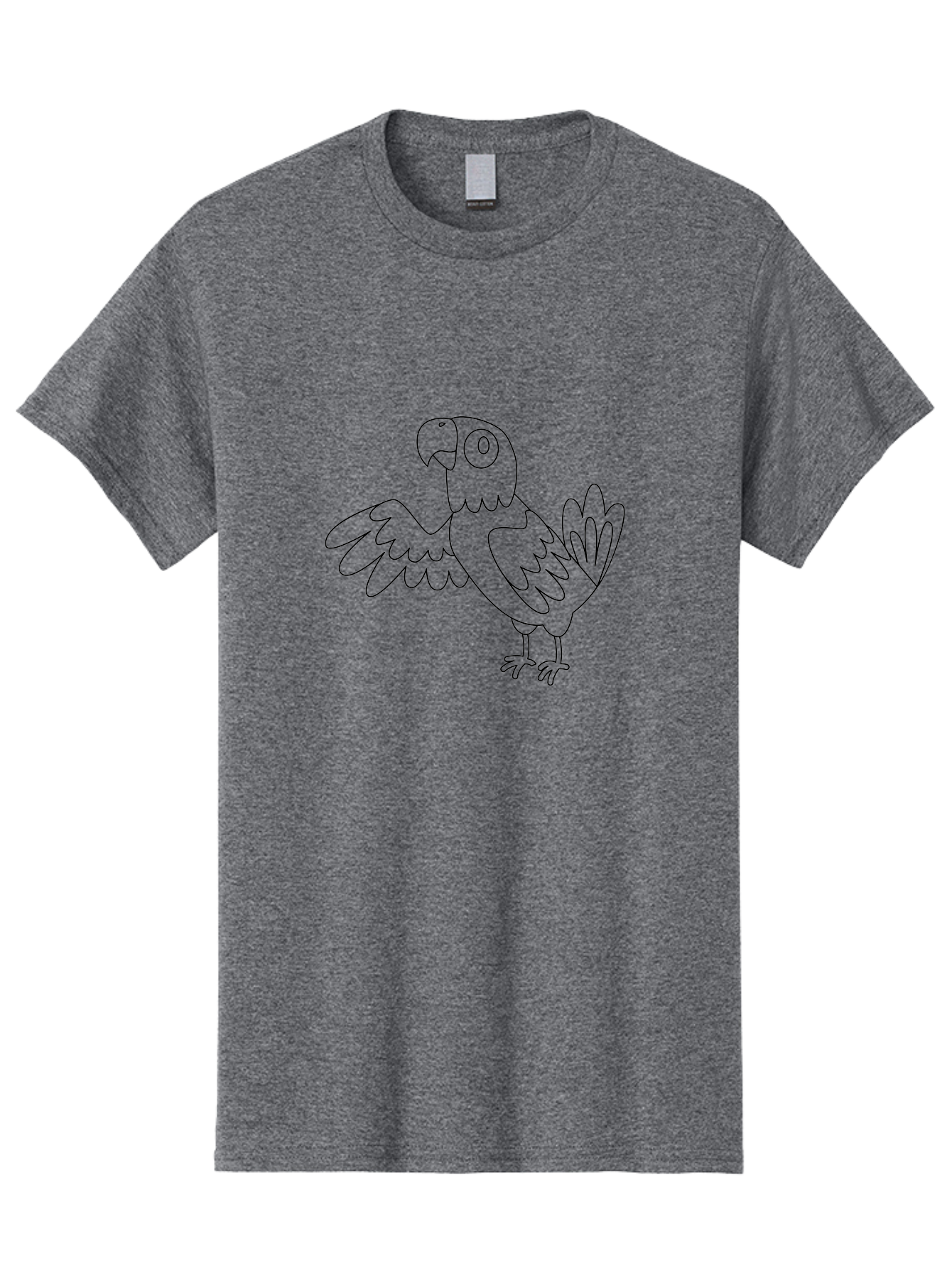 Parrot-5 Men'S Graphic Tee, 100% Cotton, Comfortable Casual Summer Wear, Machine Washable, Parrot Illustration, Simple Line Art, Cartoon Bird, Wildlife Graphic, Avian Design, Minimalist Artwork, Tropical Creature Aab853