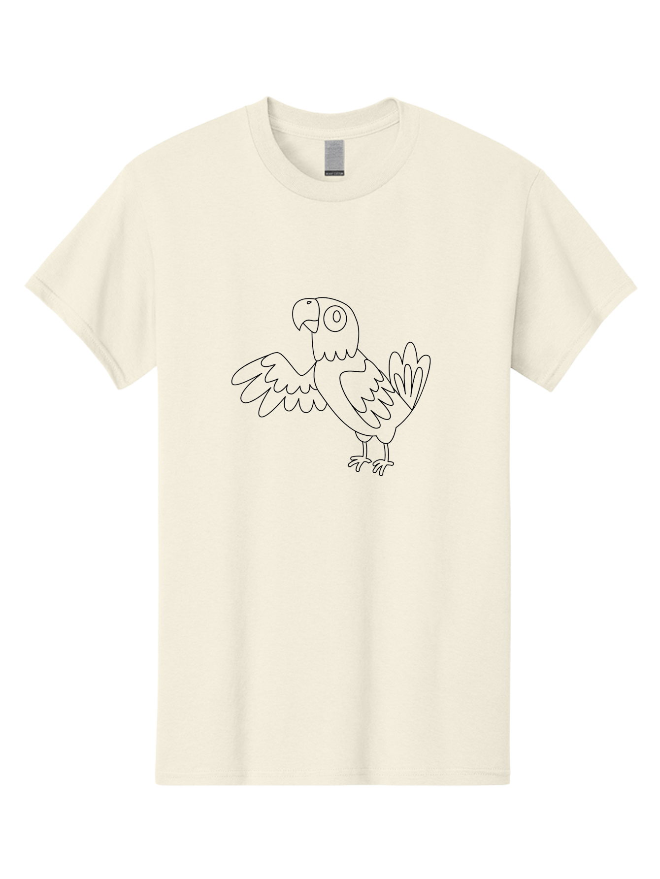 Parrot-5 Men'S Graphic Tee, 100% Cotton, Comfortable Casual Summer Wear, Machine Washable, Parrot Illustration, Simple Line Art, Cartoon Bird, Wildlife Graphic, Avian Design, Minimalist Artwork, Tropical Creature Aab853
