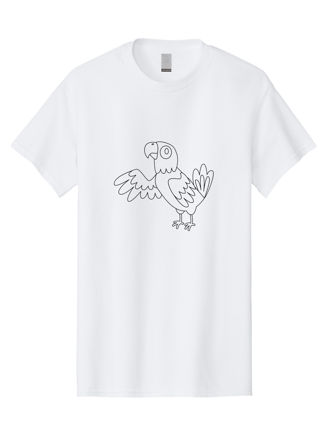 Parrot-5 Men'S Graphic Tee, 100% Cotton, Comfortable Casual Summer Wear, Machine Washable, Parrot Illustration, Simple Line Art, Cartoon Bird, Wildlife Graphic, Avian Design, Minimalist Artwork, Tropical Creature Aab853