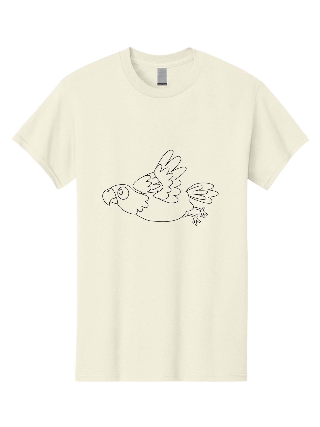 Parrot-6 Men'S Graphic Tee, 100% Cotton, Comfortable Casual Summer Wear, Machine Washable, Parrot Illustration, Simple Outline, Flying Bird, Cartoon Style, Minimalist Design, Bird Graphics Aab854