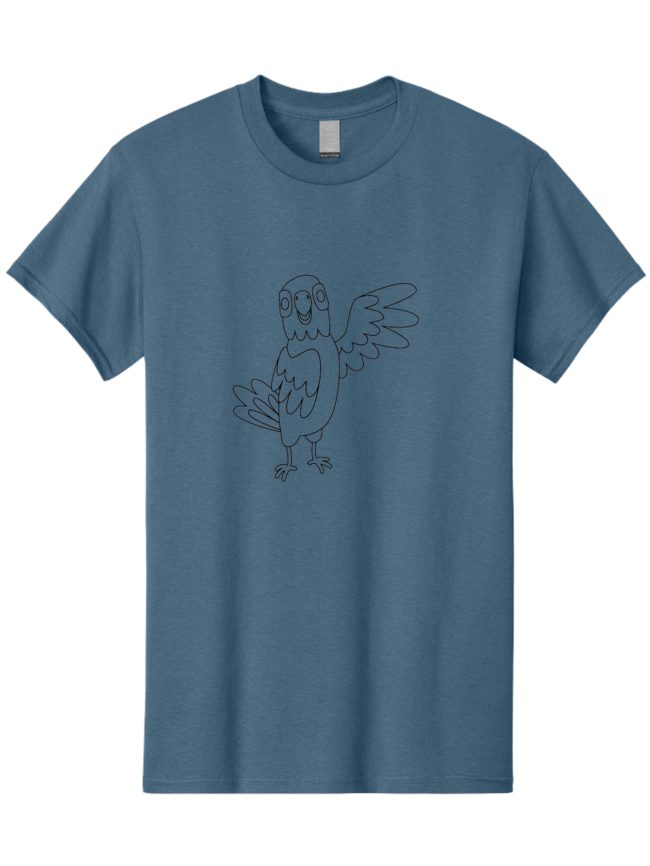 Parrot-7 Men'S Graphic Tee, 100% Cotton, Comfortable Casual Summer Wear, Machine Washable, Cartoon Parrot, Simple Drawing, Bird Illustration, Minimalist Design, Smiling Parrot, Tropical Bird, Winged Creature, Cute Animal, Graphic Icon Aab855