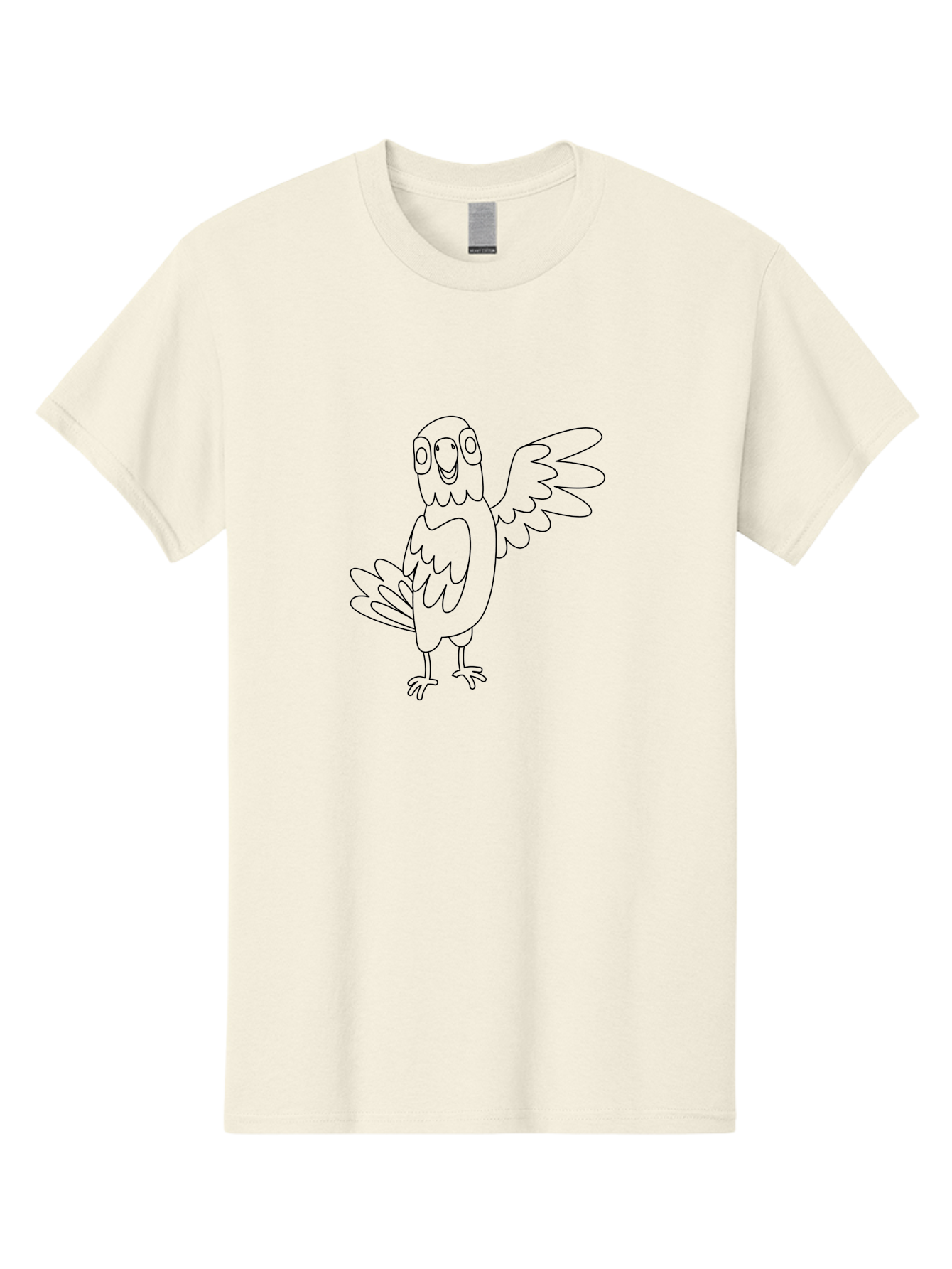 Parrot-7 Men'S Graphic Tee, 100% Cotton, Comfortable Casual Summer Wear, Machine Washable, Cartoon Parrot, Simple Drawing, Bird Illustration, Minimalist Design, Smiling Parrot, Tropical Bird, Winged Creature, Cute Animal, Graphic Icon Aab855