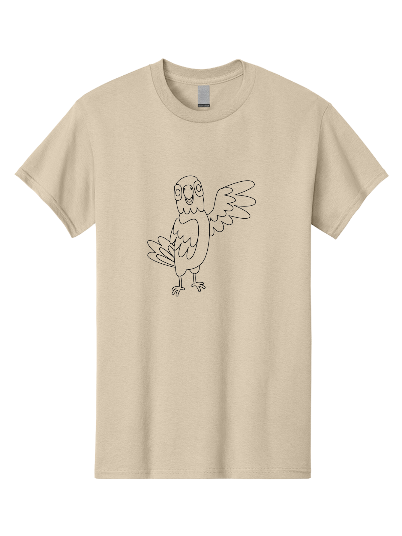 Parrot-7 Men'S Graphic Tee, 100% Cotton, Comfortable Casual Summer Wear, Machine Washable, Cartoon Parrot, Simple Drawing, Bird Illustration, Minimalist Design, Smiling Parrot, Tropical Bird, Winged Creature, Cute Animal, Graphic Icon Aab855