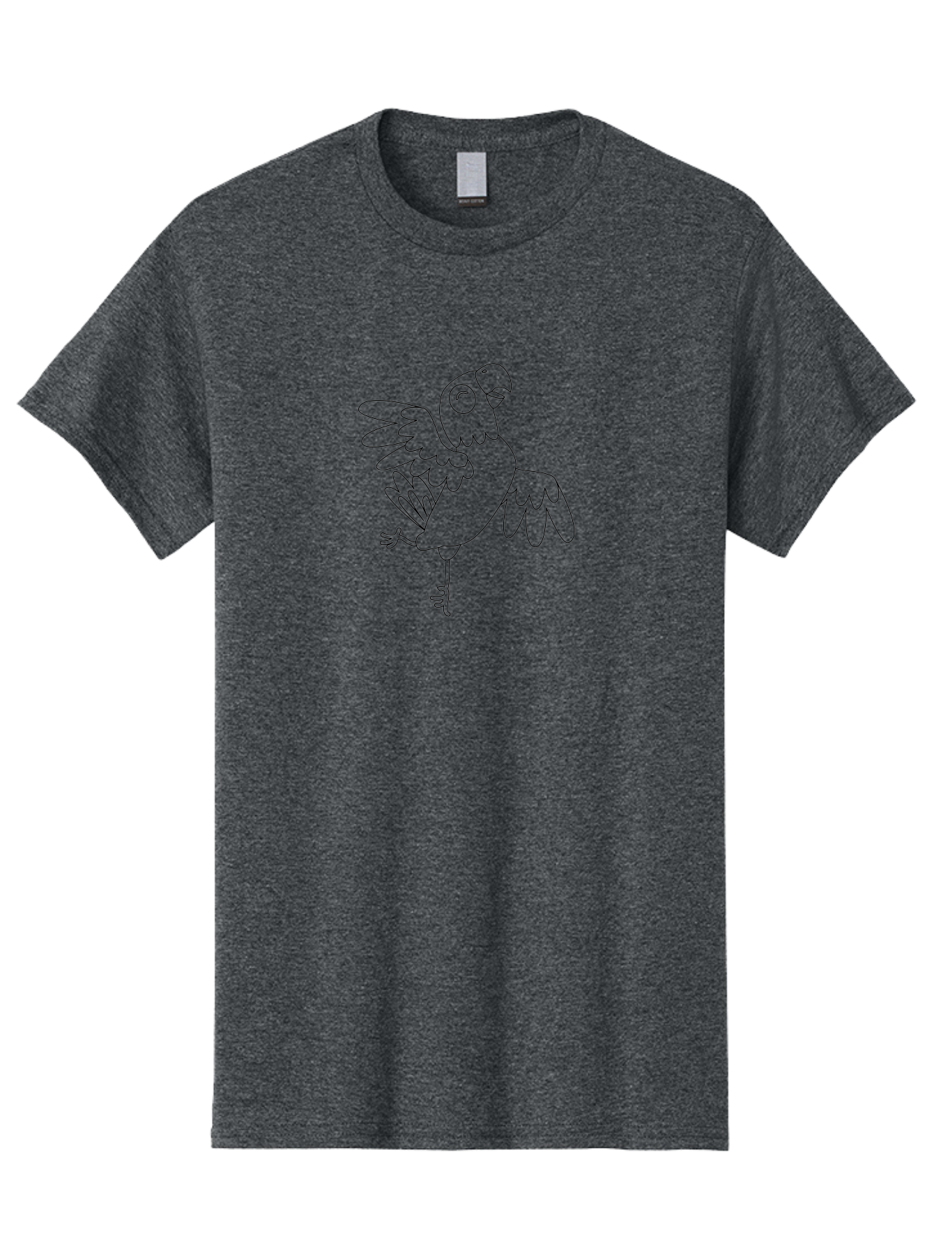 Parrot-8 Men'S Graphic Tee, 100% Cotton, Comfortable Casual Summer Wear, Machine Washable, Black And White Parrot, Cartoon Parrot, Bird Illustration, Simple Design, Playful Bird, Wildlife Art, Minimalist Graphic Aab856