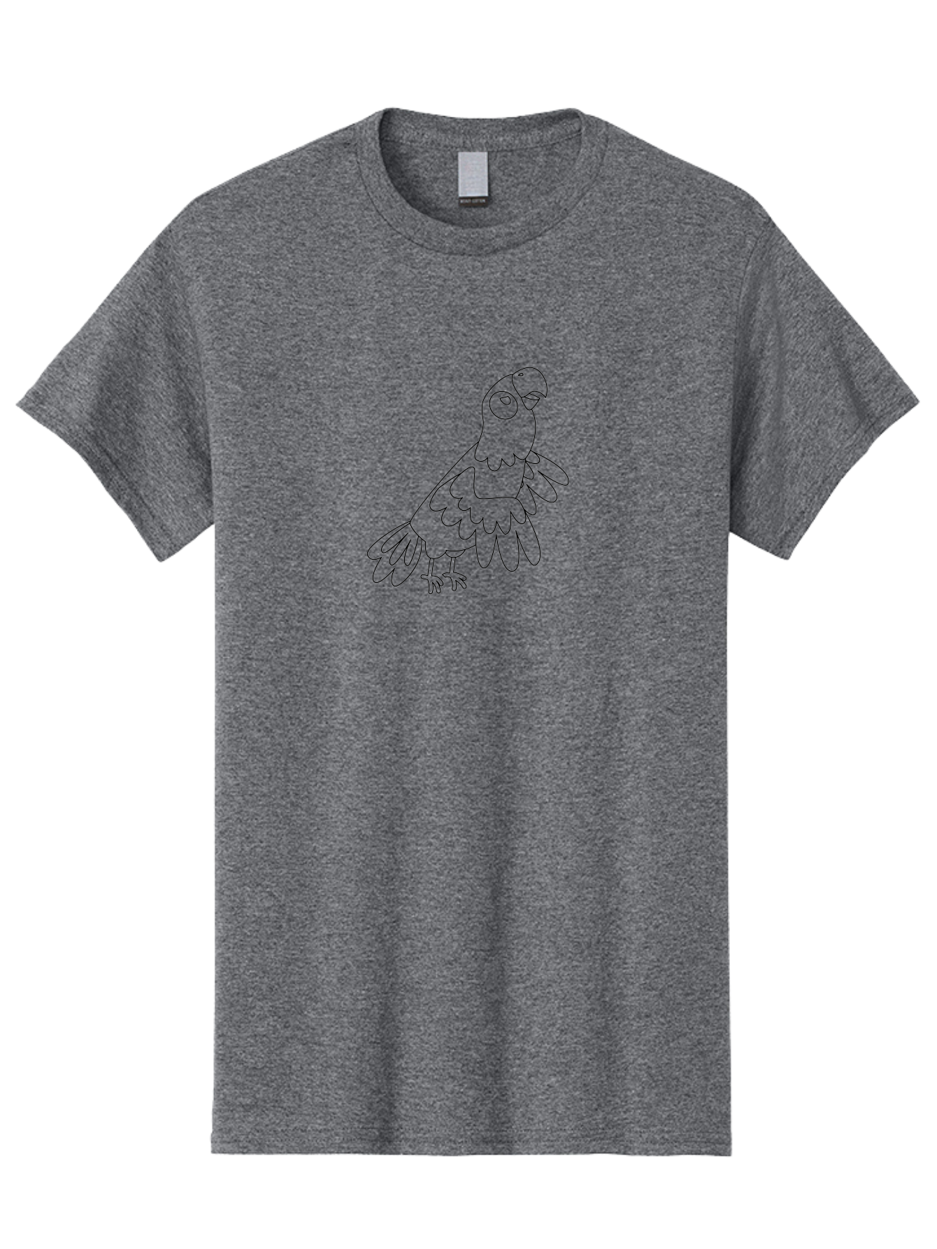 Parrot-Line-Art Men'S Graphic Tee, 100% Cotton, Comfortable Casual Summer Wear, Machine Washable, Parrot Illustration, Bird Outline, Simple Drawing, Cartoon Parrot, Vector Art, Bird Graphic, Minimalist Design, Simple Shapes, Line Art, Aab864