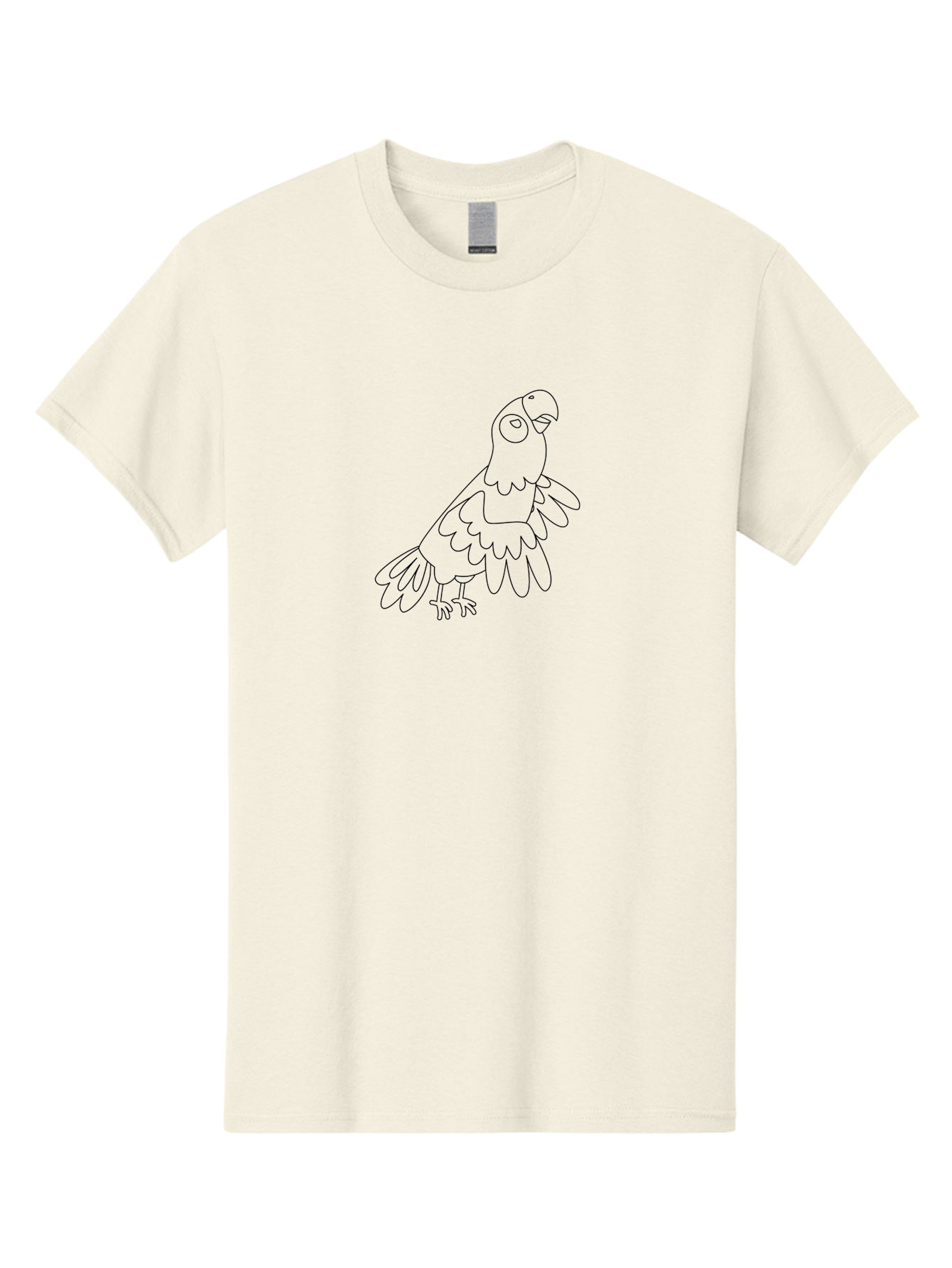 Parrot-Line-Art Men'S Graphic Tee, 100% Cotton, Comfortable Casual Summer Wear, Machine Washable, Parrot Illustration, Bird Outline, Simple Drawing, Cartoon Parrot, Vector Art, Bird Graphic, Minimalist Design, Simple Shapes, Line Art, Aab864