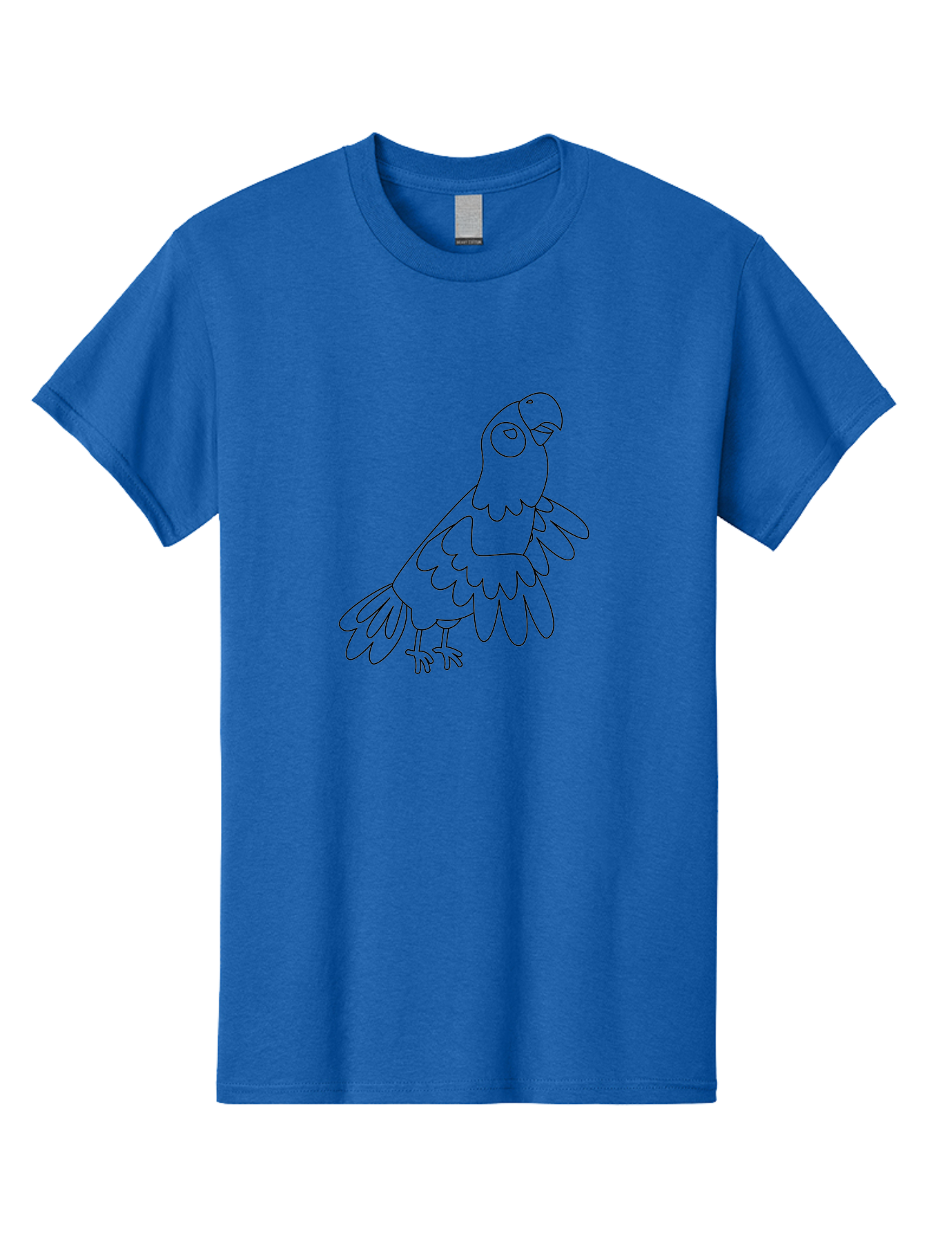 Parrot-Outline Men'S Graphic Tee, 100% Cotton, Comfortable Casual Summer Wear, Machine Washable, Parrot Illustration, Simple Line Art, Bird Drawing, Cartoon Parrot, Minimalist Design, Avian Artwork, Modern Illustration Aab866