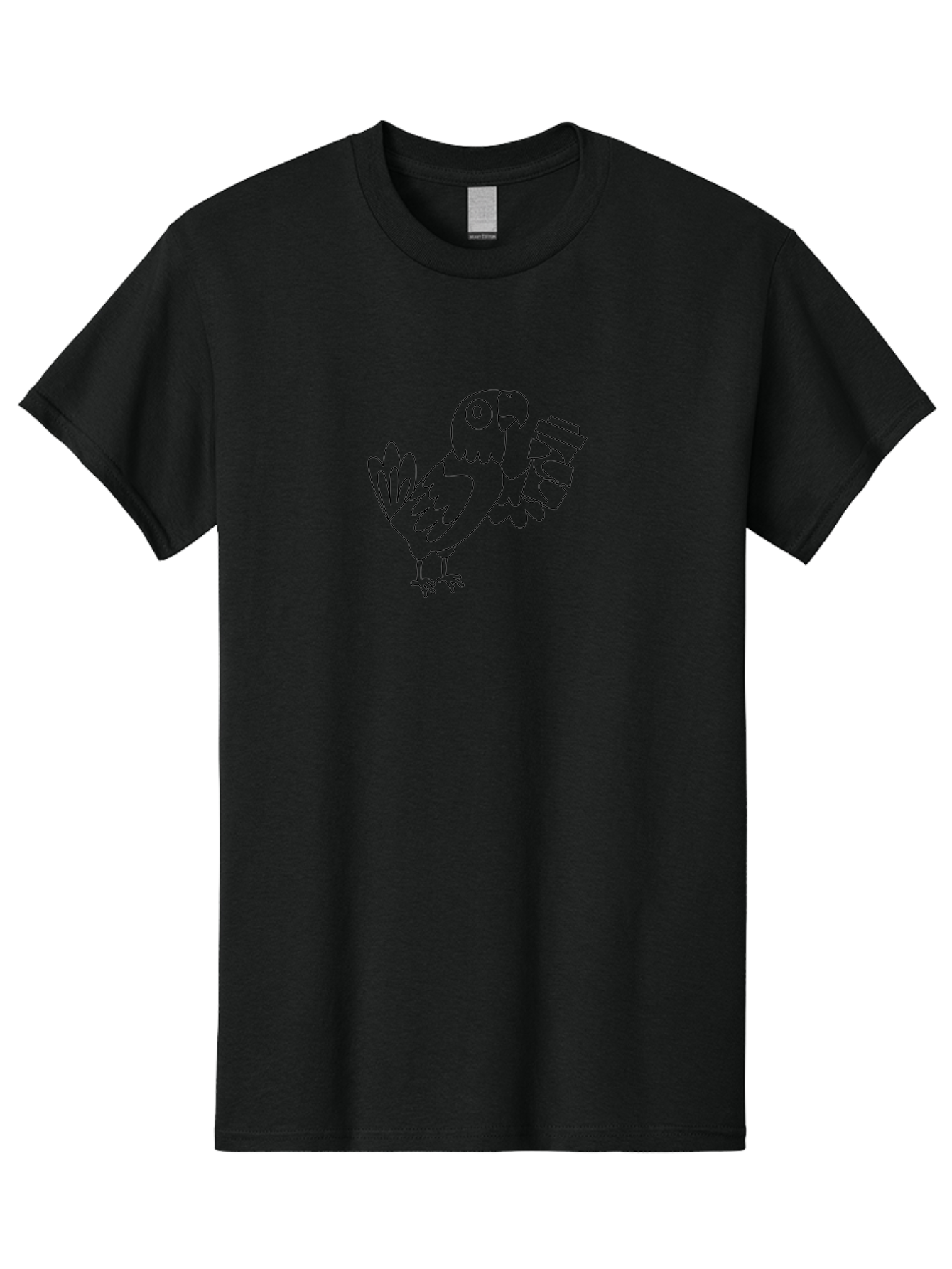Parrot-With-Coffee Men'S Graphic Tee, 100% Cotton, Comfortable Casual Summer Wear, Machine Washable, Parrot Holding Coffee Cup, Cartoon Bird, Coffee Lover, Funny Animal, Quirky Character, Line Art, Simple Design, Humorous Illustration Aab868